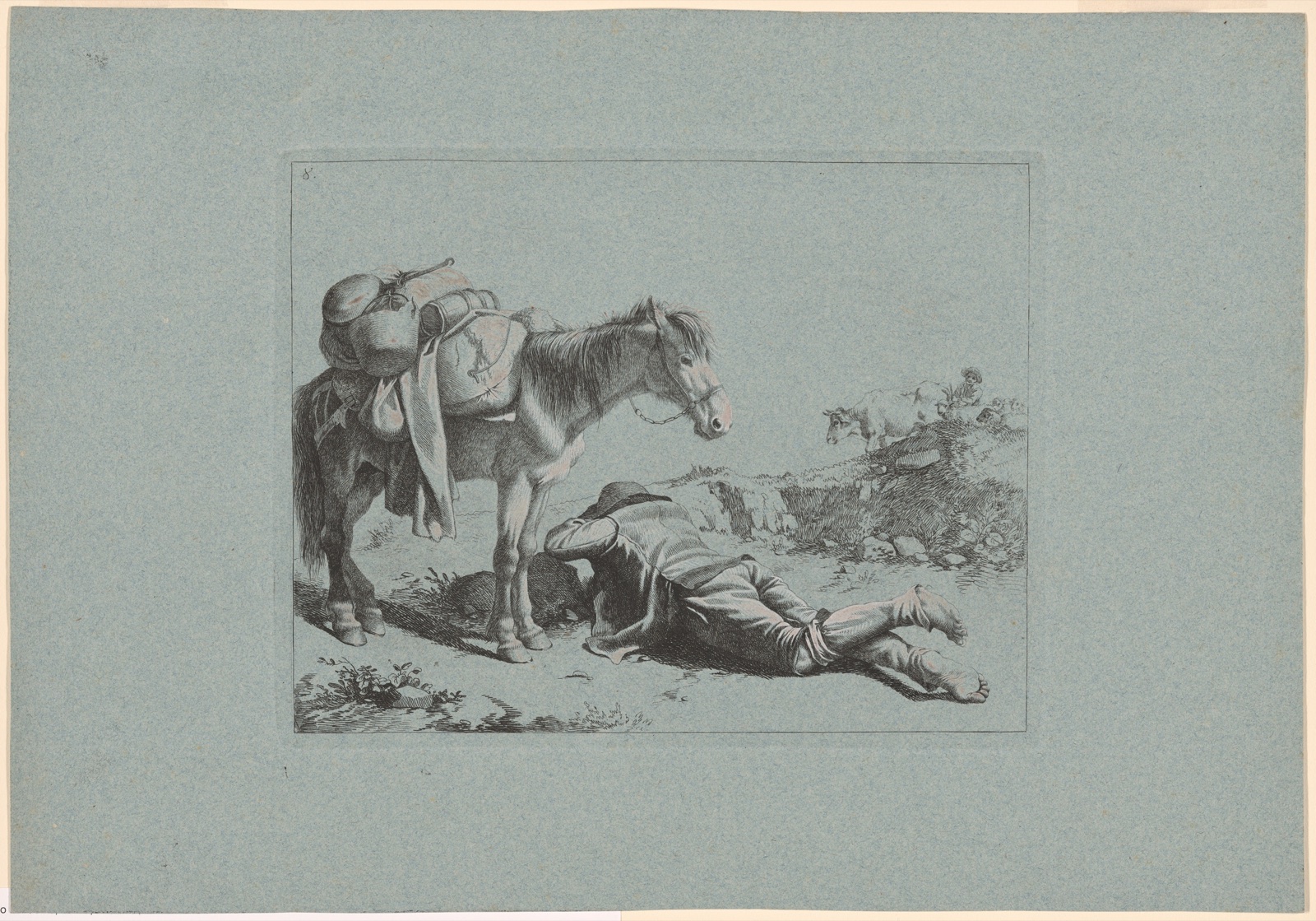 Plate 8, from The Set of 12 Pastorals Scenes — Francesco Londonio; Italian, 1723-1783