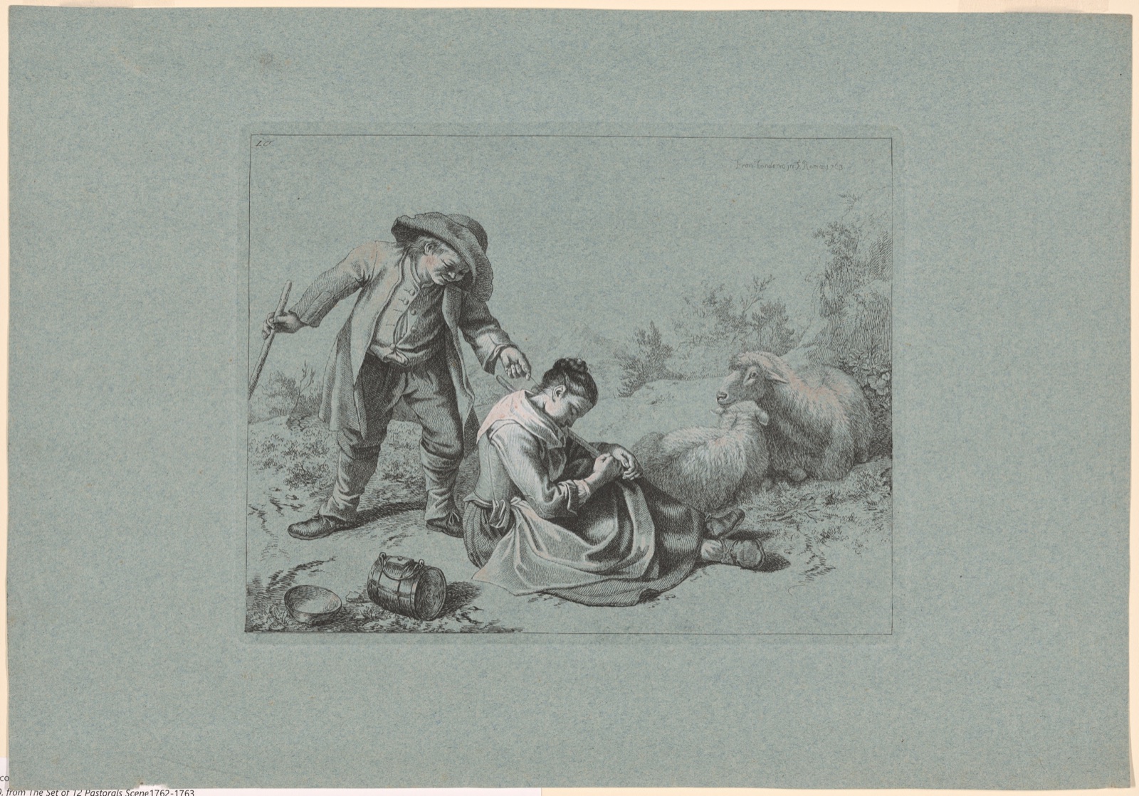 Plate 10, from The Set of 12 Pastorals Scenes — Francesco Londonio; Italian, 1723-1783