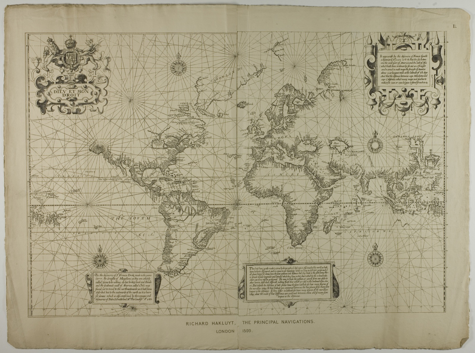 Richard Hakluyt, the Principal Navigations, London — Unknown Artist (English, 19th century); from the original collection of Richard Hakluyt (English, 1552-1616)