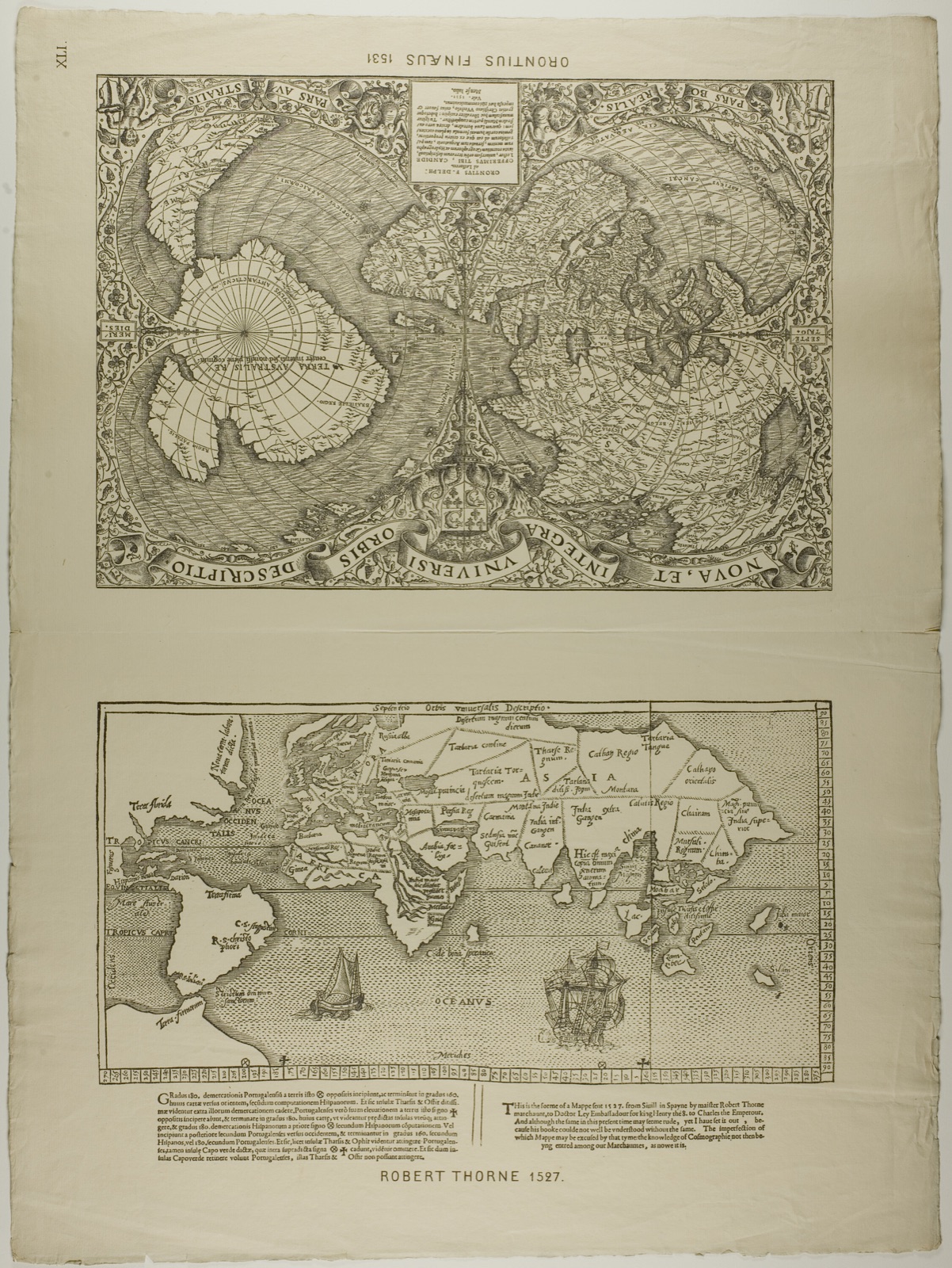 Orontius Finaeus — Unknown Artist (English, 19th century); after a map by Robert Thorne (English, active 1527)