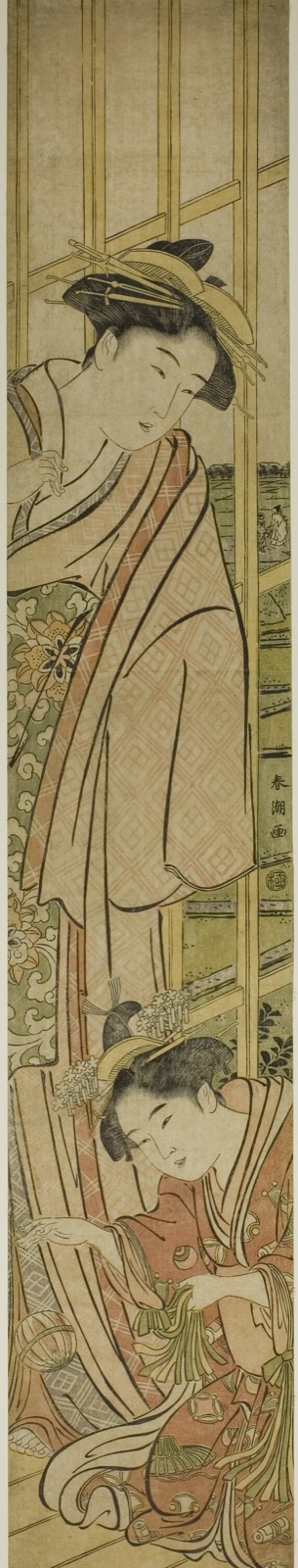 Playing Temari — Katsukawa Shuncho; Japanese, active c. 1780-1801