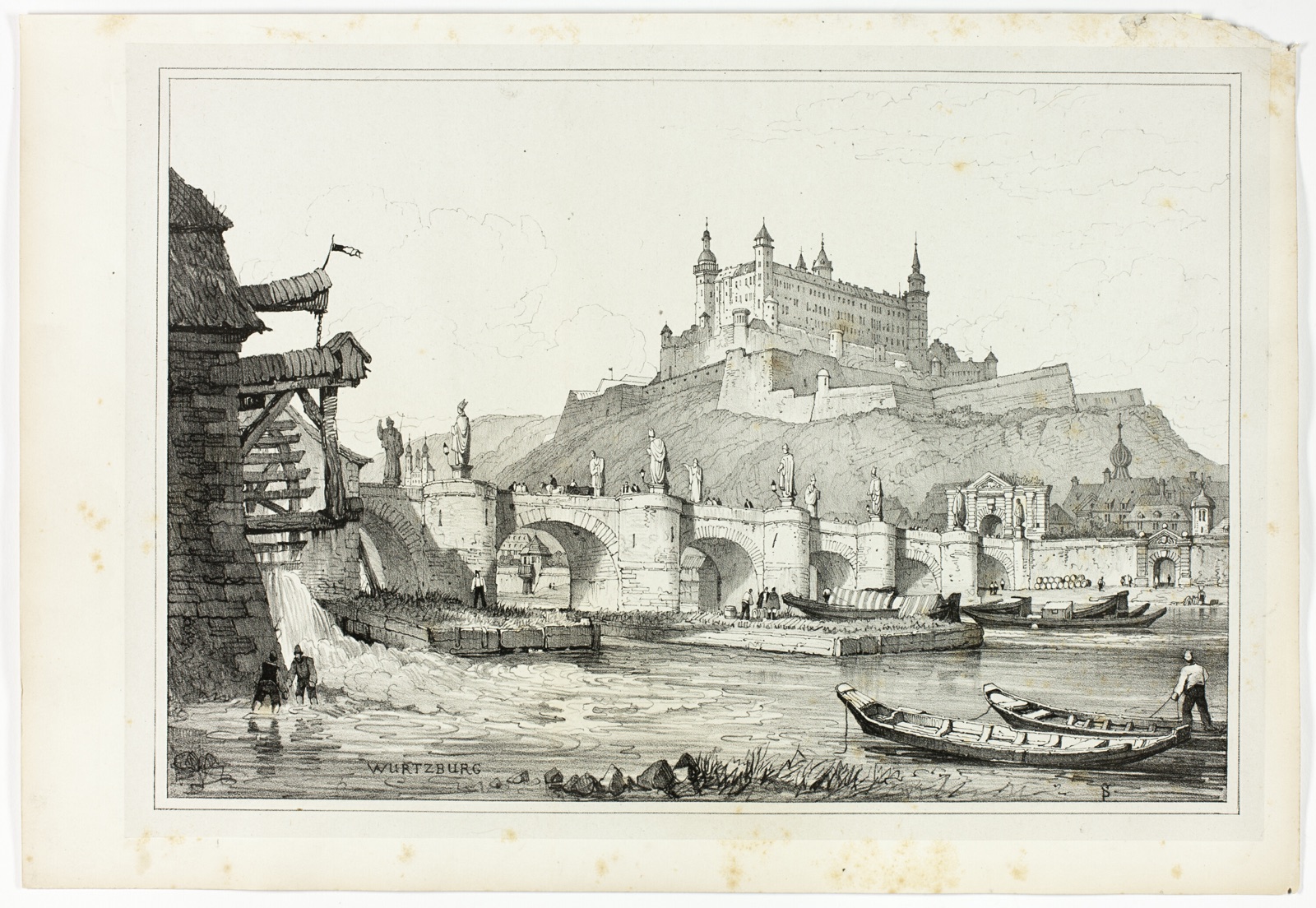 Wurtzburg, from Facsimiles of Sketches made in Flanders and Germany — Samuel Prout (English, 1783-1852); printed by Charles Joseph Hullmandel (English, 1789-1850)