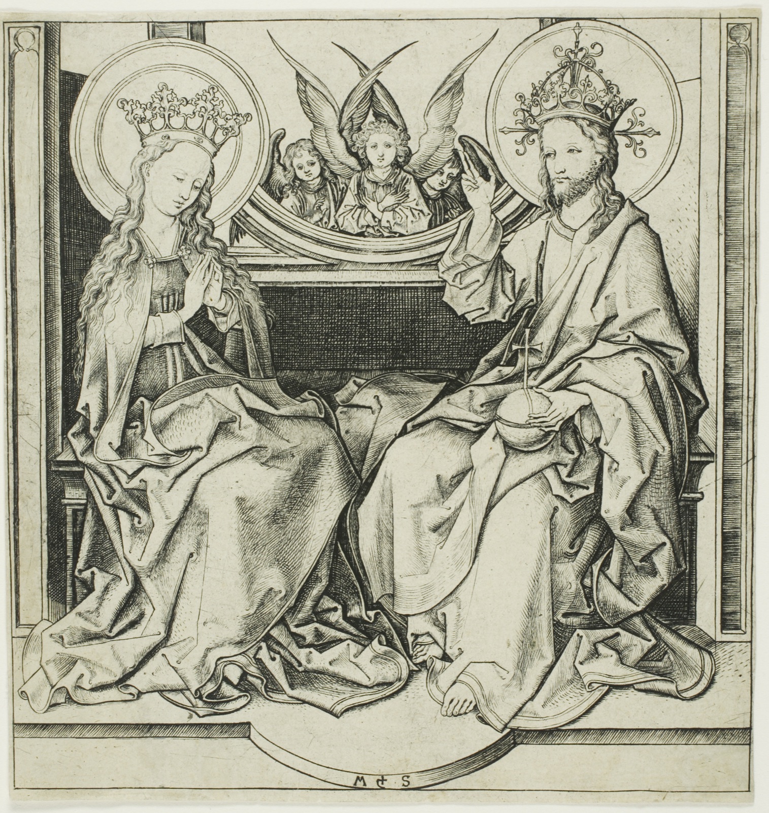 Christ Blessing the Virgin — Martin Schongauer; German, c. 1430/50-1491