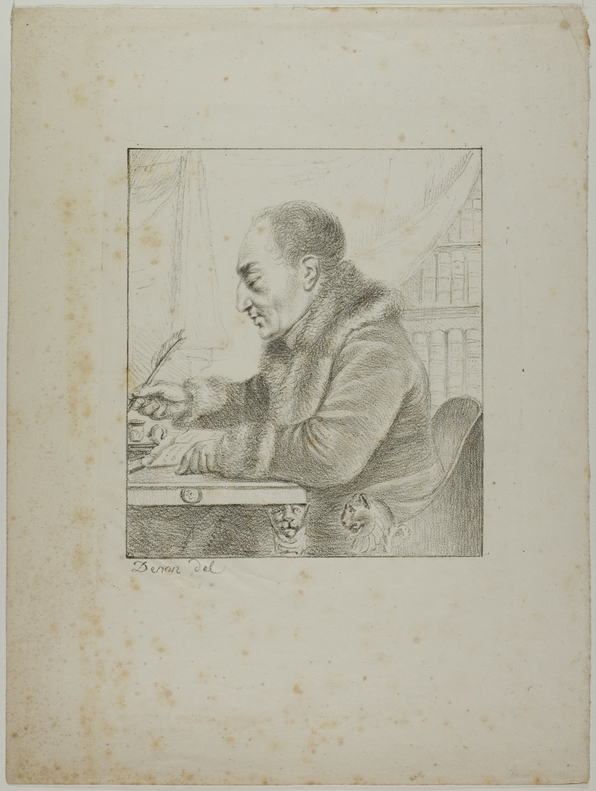 Portrait of Volney Dipping his Pen — Dominique-Vivant Denon; French, 1747-1825