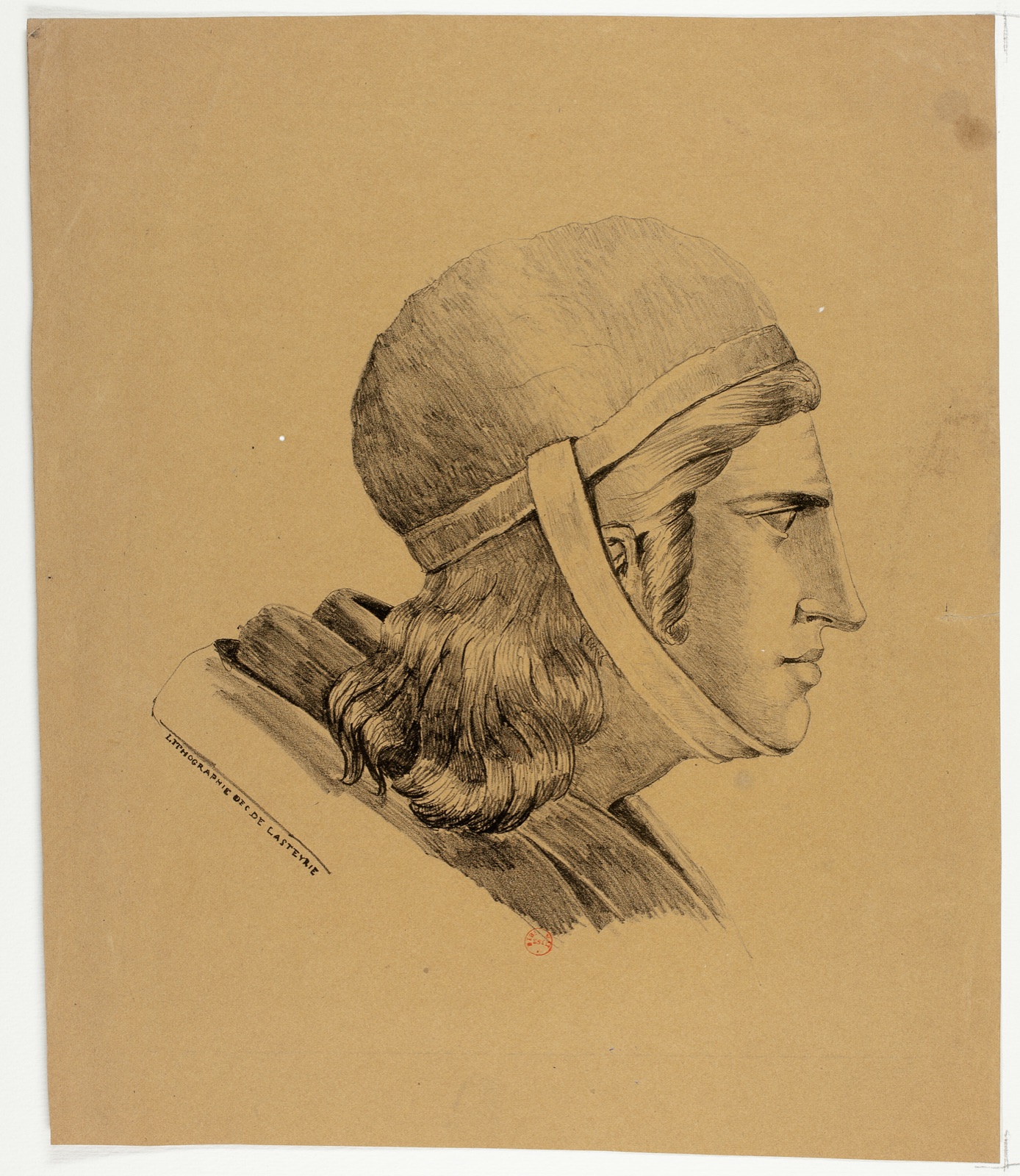 Head of a Warrior — Comte de Charles Philibert Lasteyrie du Saillant; French, 1759-1849