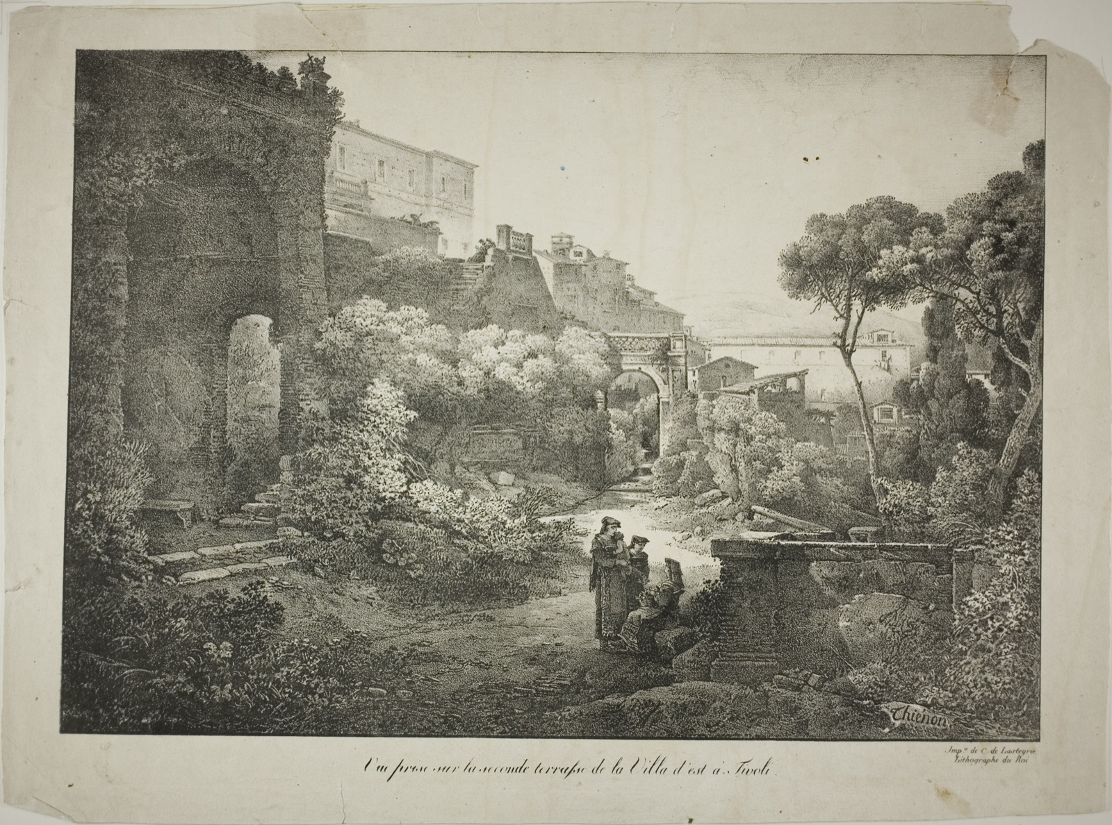 View From the Second Terrace of the Villa d'est at Tivoli — Claude Thienon (French, 1772-1846); printed by Comte de Charles Philibert Lasteyrie du Saillant (French, 1759-1849)