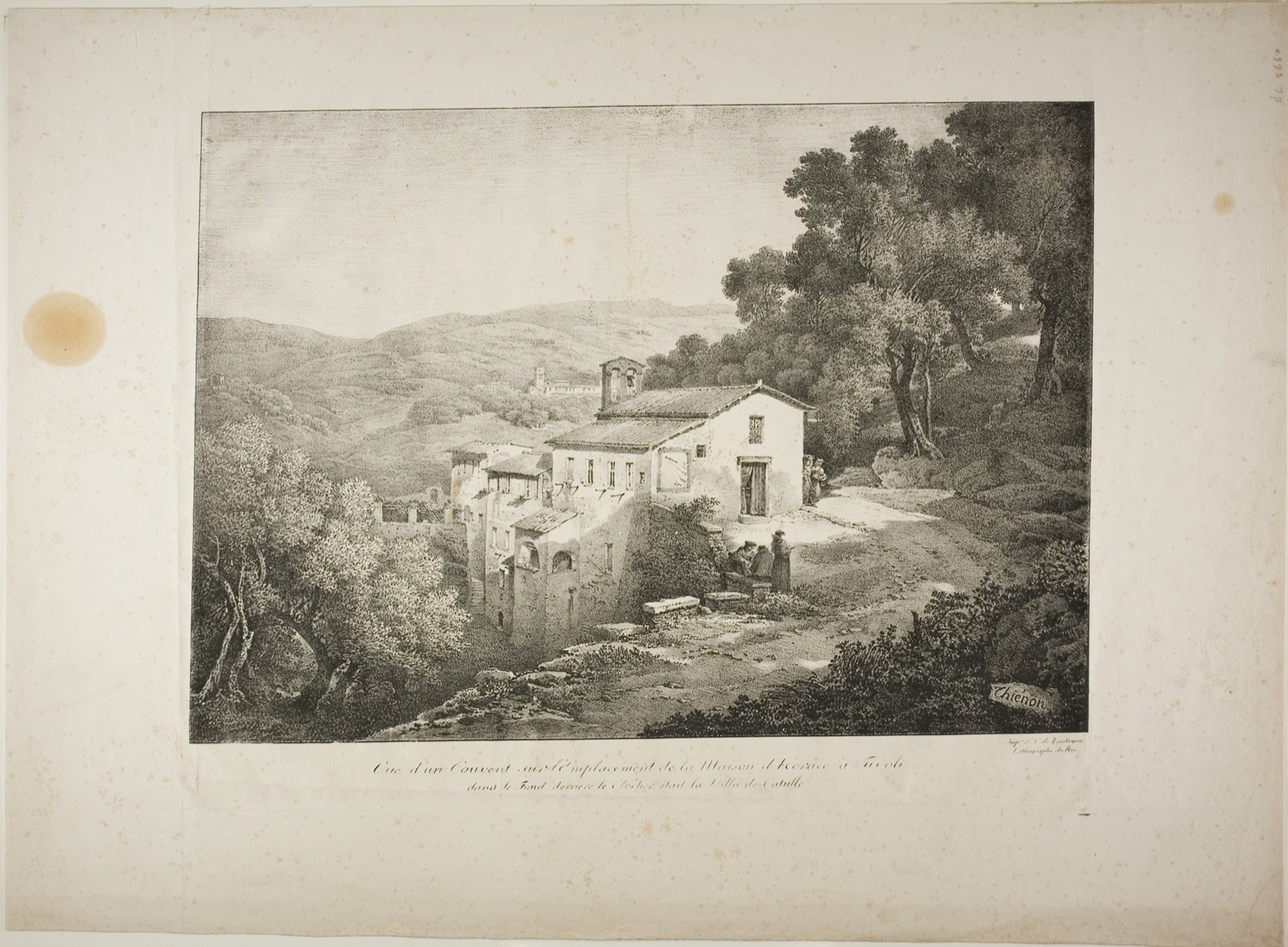 View of a Convent on the Site of the House of Horace — Claude Thienon (French, 1772-1846); printed by Comte de Charles Philibert Lasteyrie du Saillant (French, 1759-1849)