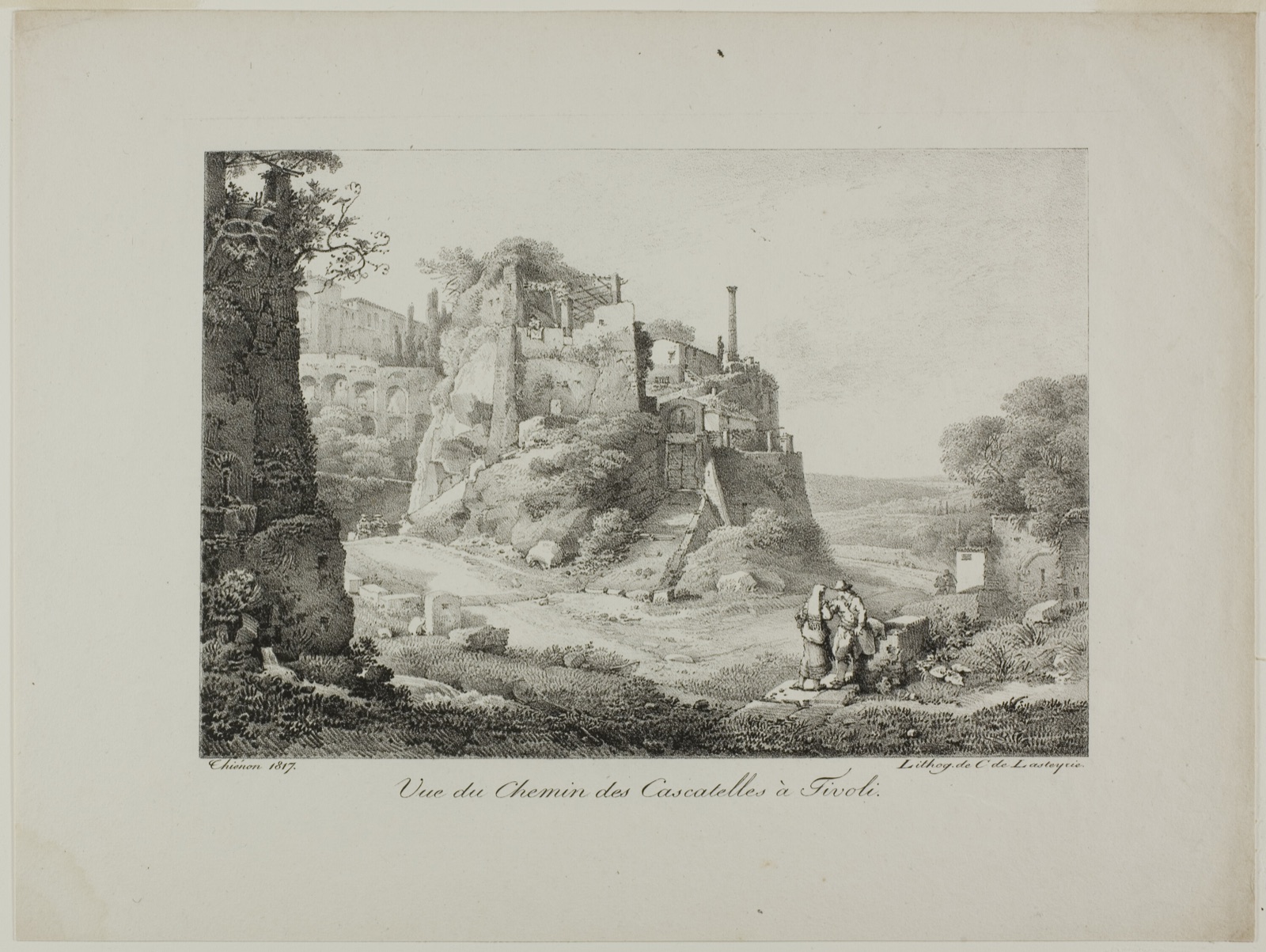 View of the Road from Cascatelles to Tivoli — Claude Thienon (French, 1772-1846); printed by Comte de Charles Philibert Lasteyrie du Saillant (French, 1759-1849)