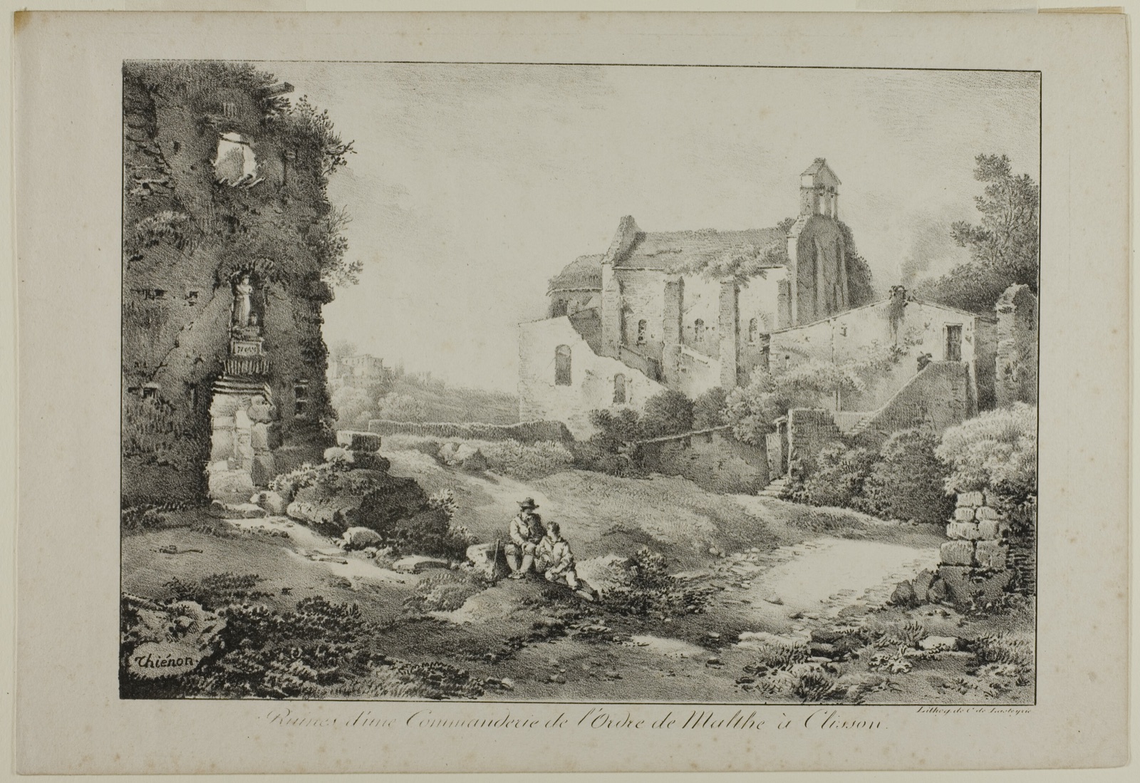 Ruins of the Commanding Post of the Order of Malta, Clisson — Claude Thienon (French, 1772-1846); printed by Comte de Charles Philibert Lasteyrie du Saillant (French, 1759-1849)