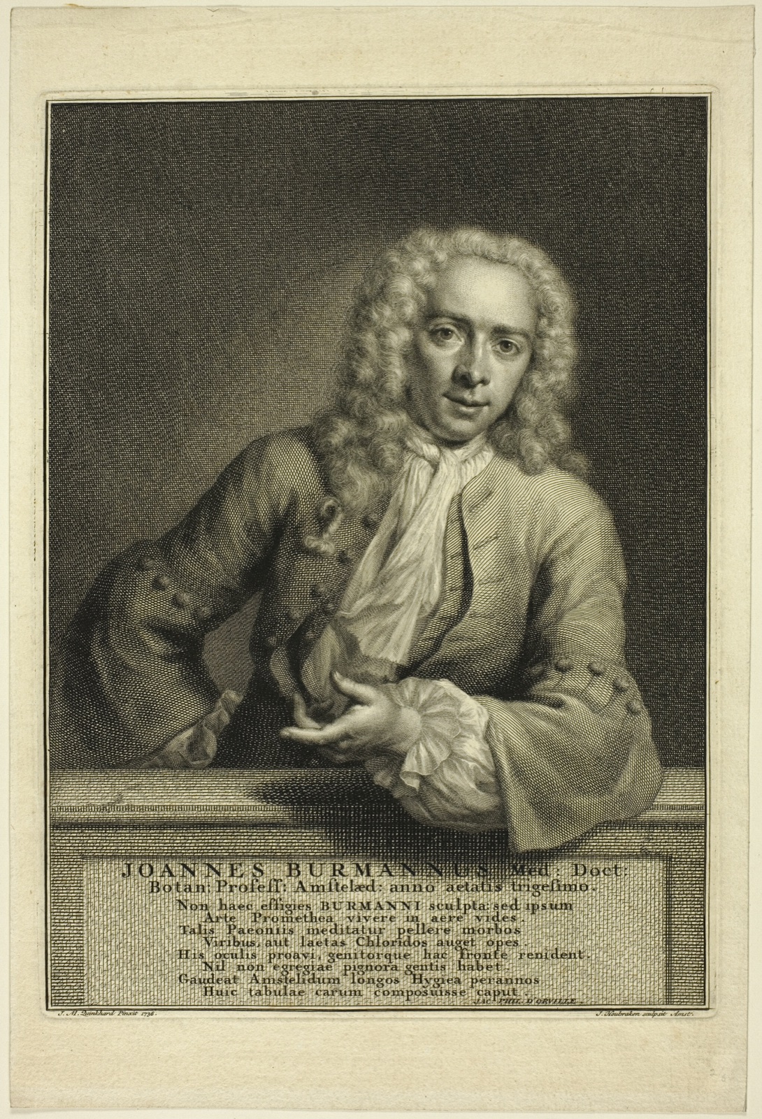 J. Burmannus — Jacobus Houbraken; Dutch, 1698-1780