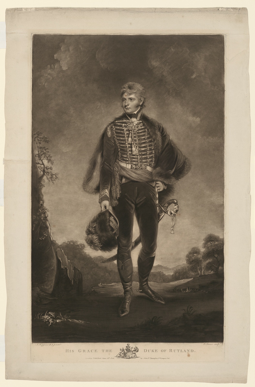 His Grace the Duke of Rutland — Charles Turner (English, 1773-1857); after John Hoppner (English, 1758-1810)