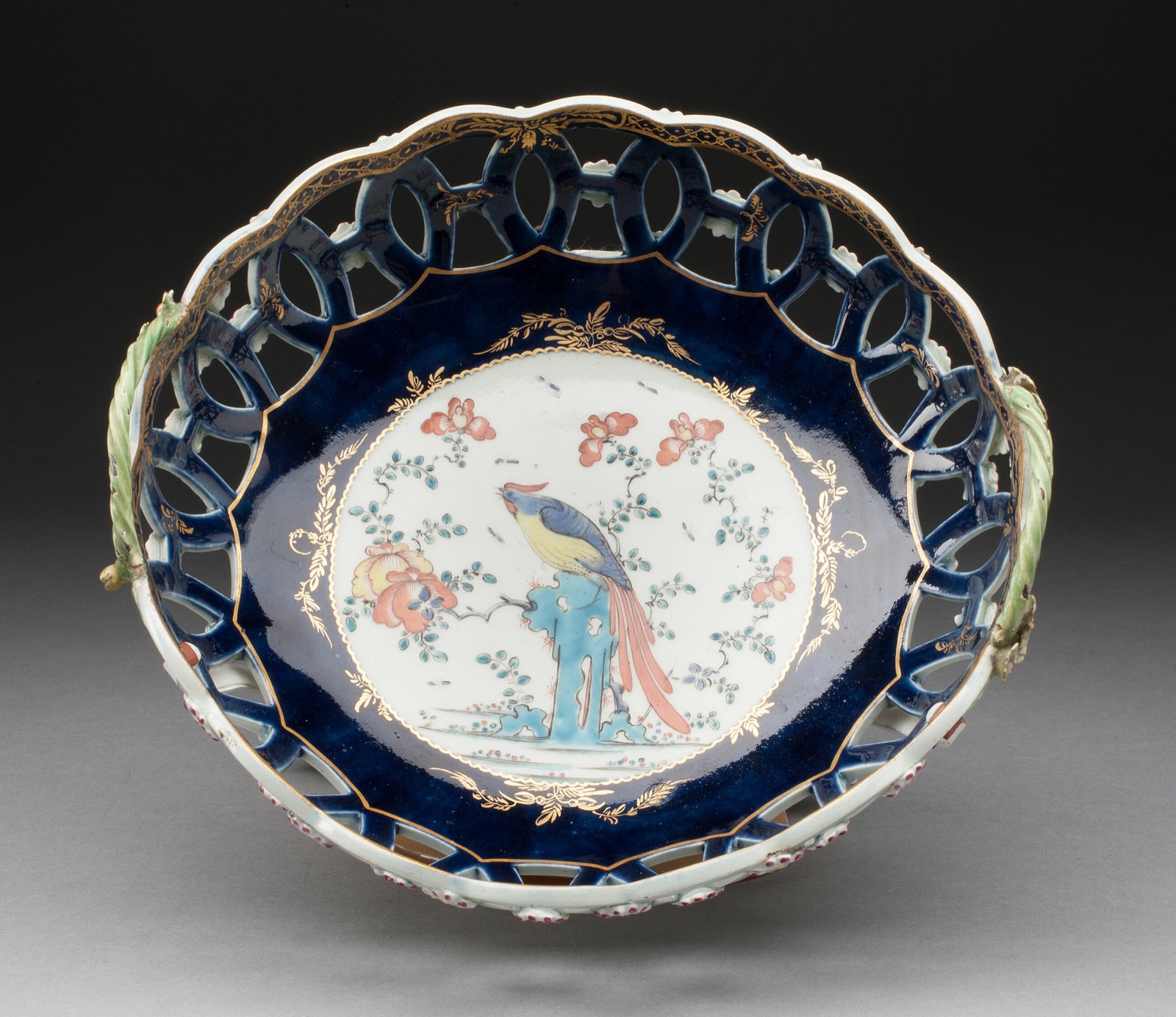 Basket — Worcester Porcelain Factory (Warmstry House Period, 1751–1783); Worcester, England, founded 1751