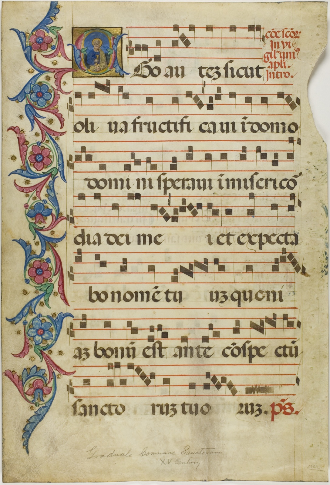 Saint Peter in a Historiated Initial "E" from a Gradual — Italian