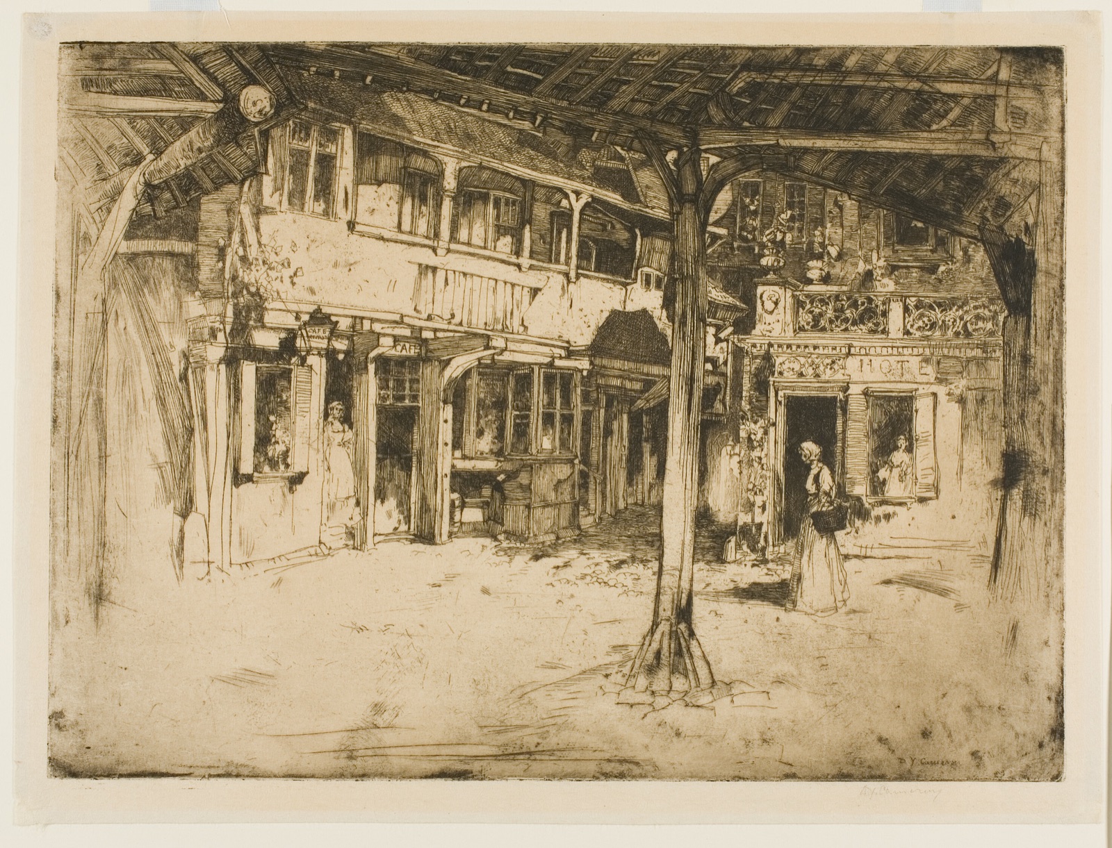 Cour des bons Enfants, Rouen — David Young Cameron; Scottish, 1865-1945