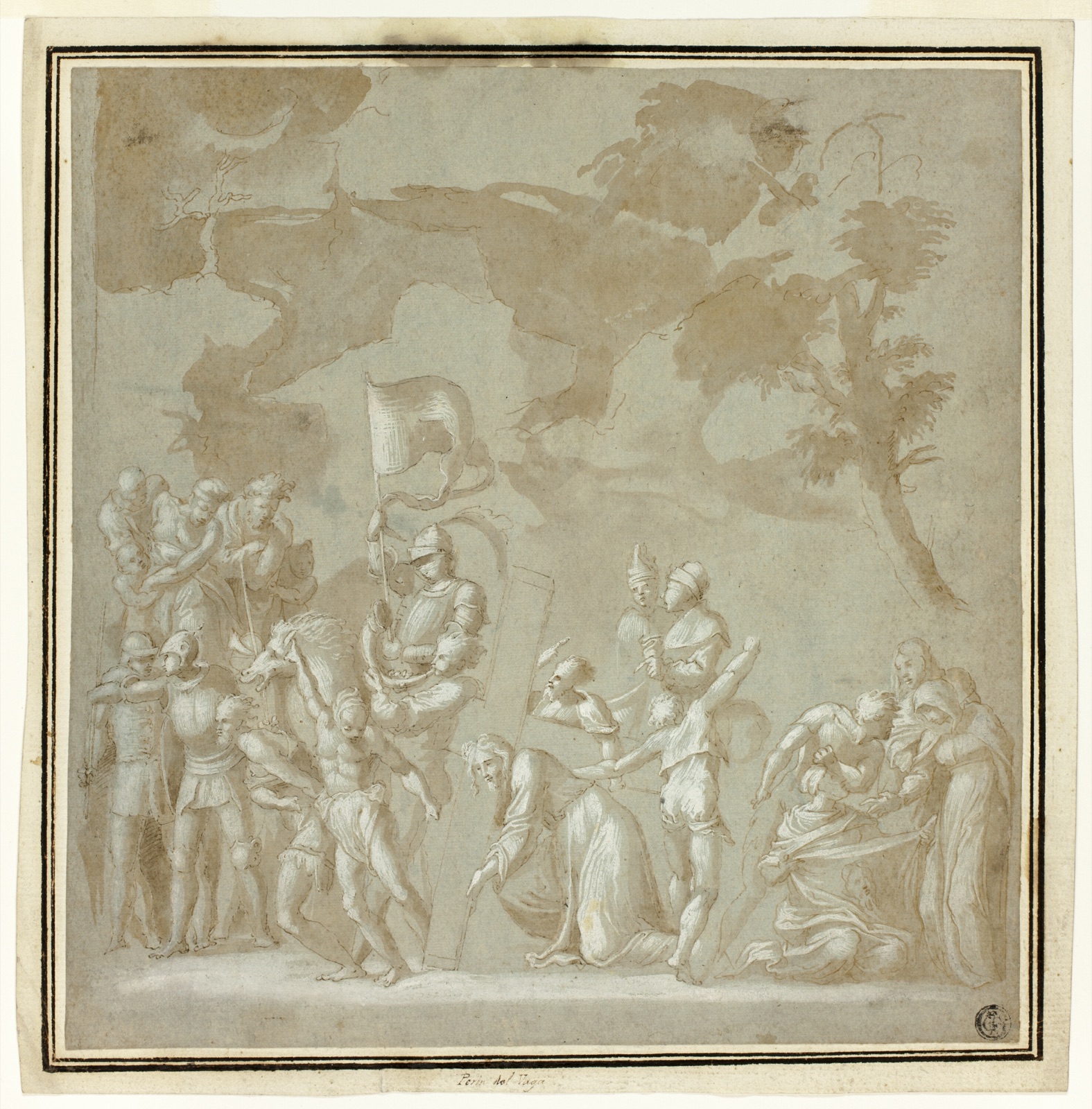Calvary — Attributed to Pedro Machuca; Spanish, c. 1495-1550