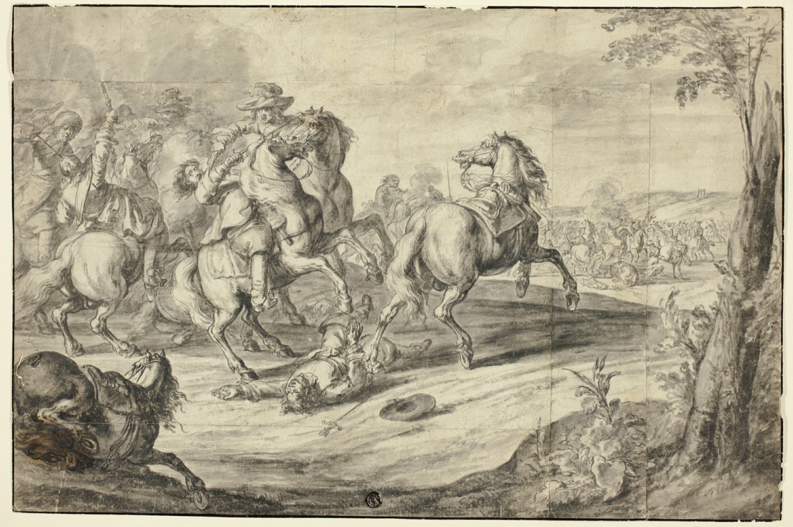 Soldiers in Battle — Possibly Jan van Huchtenburgh; Dutch, 1647-1733