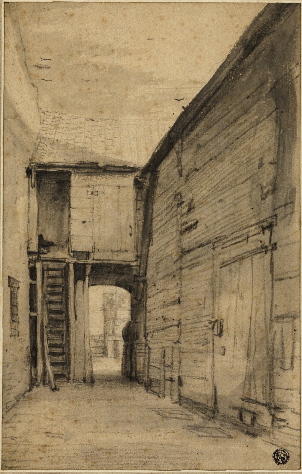 Yard of an Old House — Cornelis Saftleven (Dutch, 1607-1681); or Adriaen van Ostade (Dutch, 1610-1685)