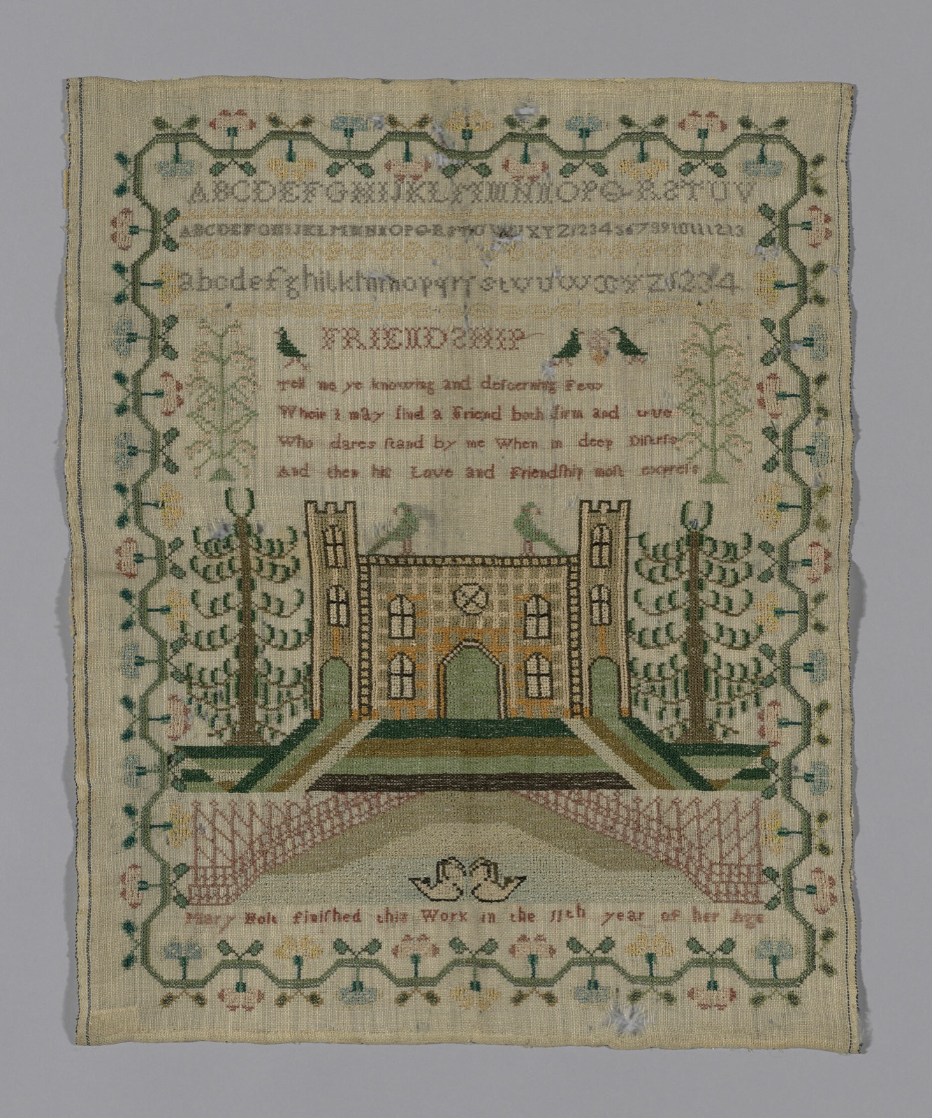 Sampler — Mary Holt; England or United States