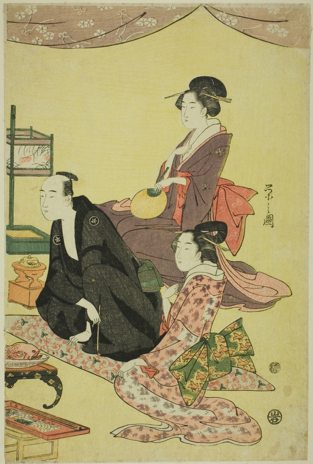 A Banquet Scene — Chobunsai Eishi; Japanese, 1756-1829