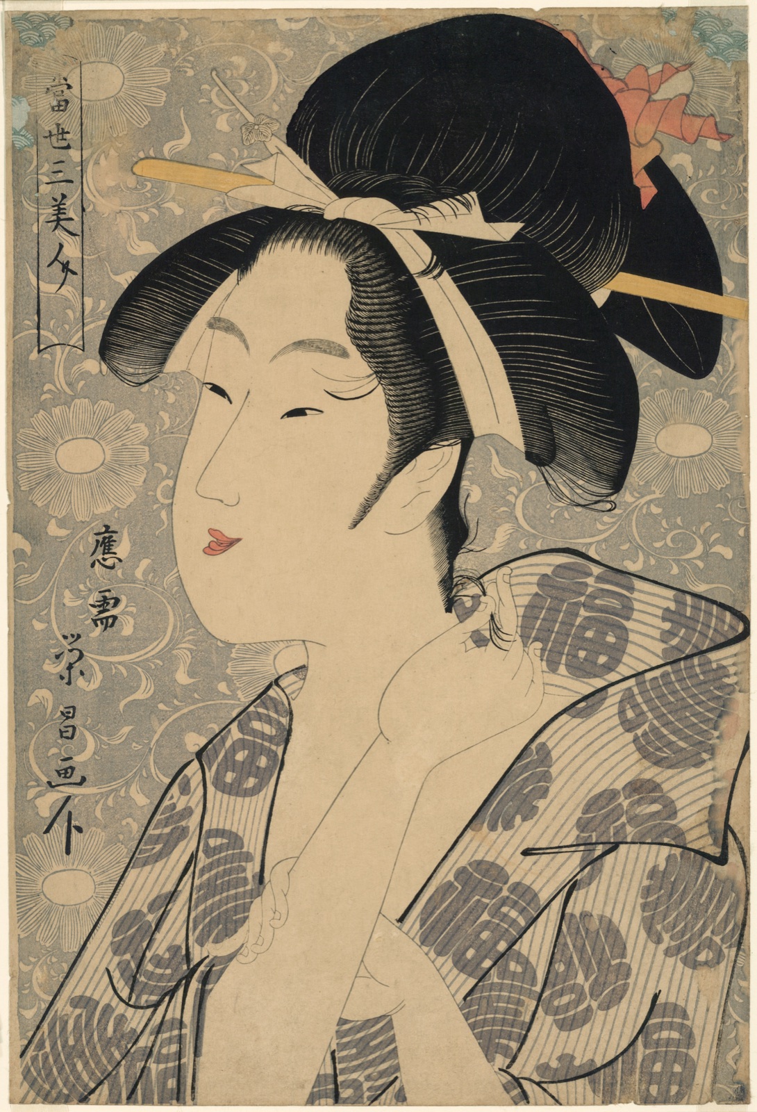 Three Beauties of Our Time (Tosei san bijin) — Chokosai Eisho; Japanese, active 1780-1800
