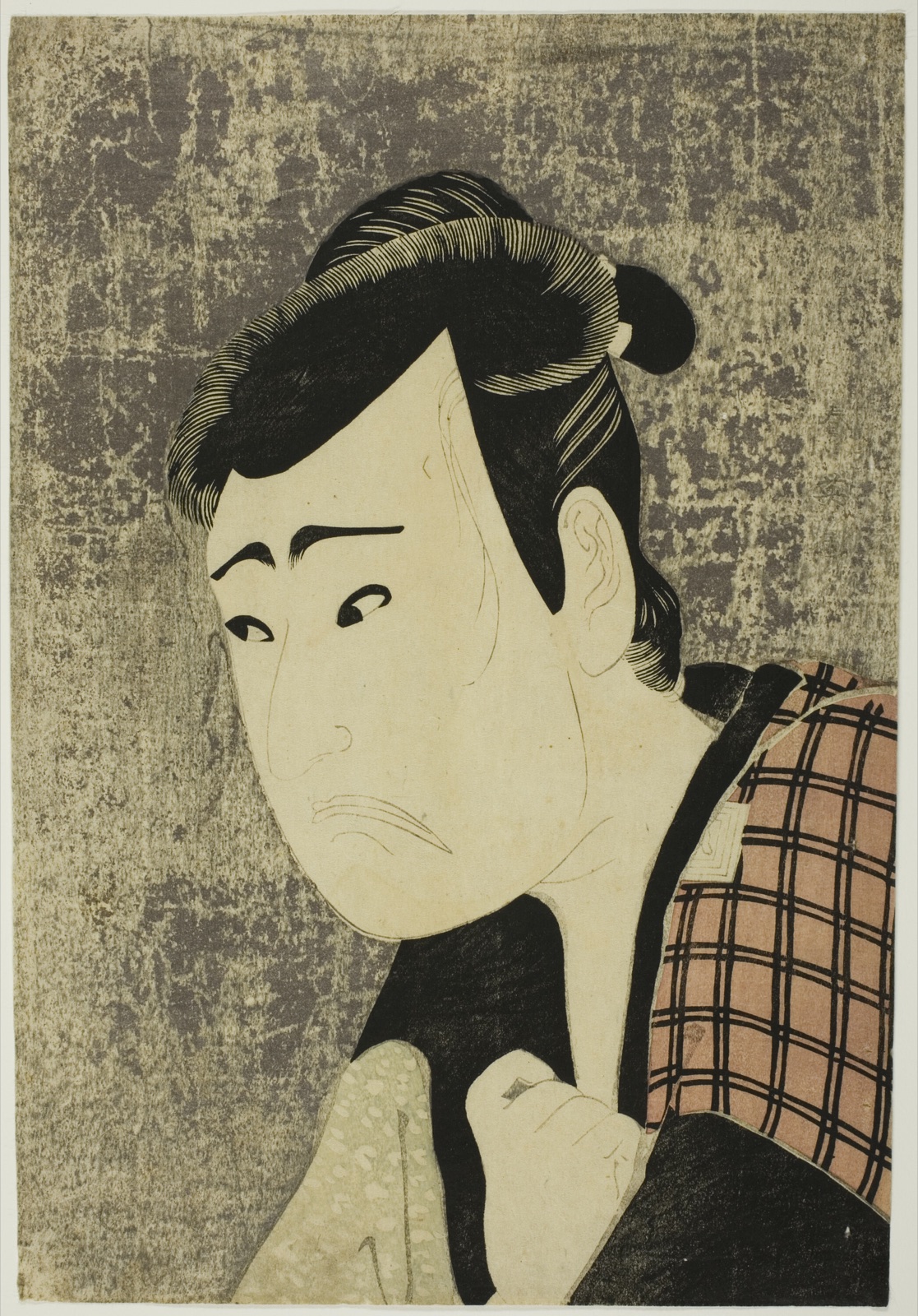 Bust Portrait of the Actor Ichikawa Yaozo III as Tanabe Bunzo in the play Hana-ayame Bunroku Soga (Blooming Iris: Soga Vendetta of the Bunroku Era), Performed at the Miyako Theater from the Fifth Day of the Fifth Month, 1794 — Katsukawa Shun'ei; Japanese, 1762-1819