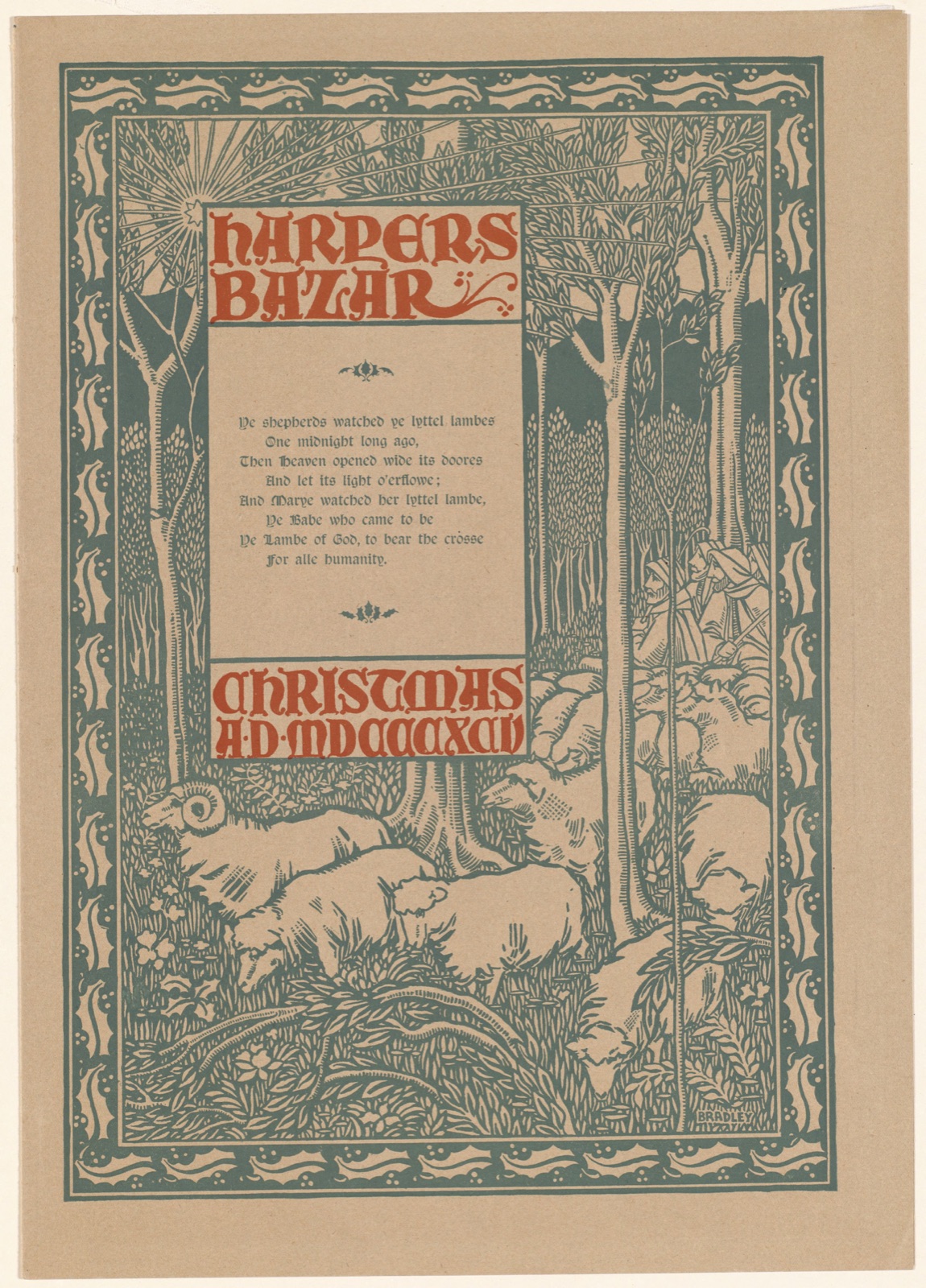 Harpers bazar, Christmas A.D. MDCCCXCV — Bradley, Will, 1868-1962 (Artist)