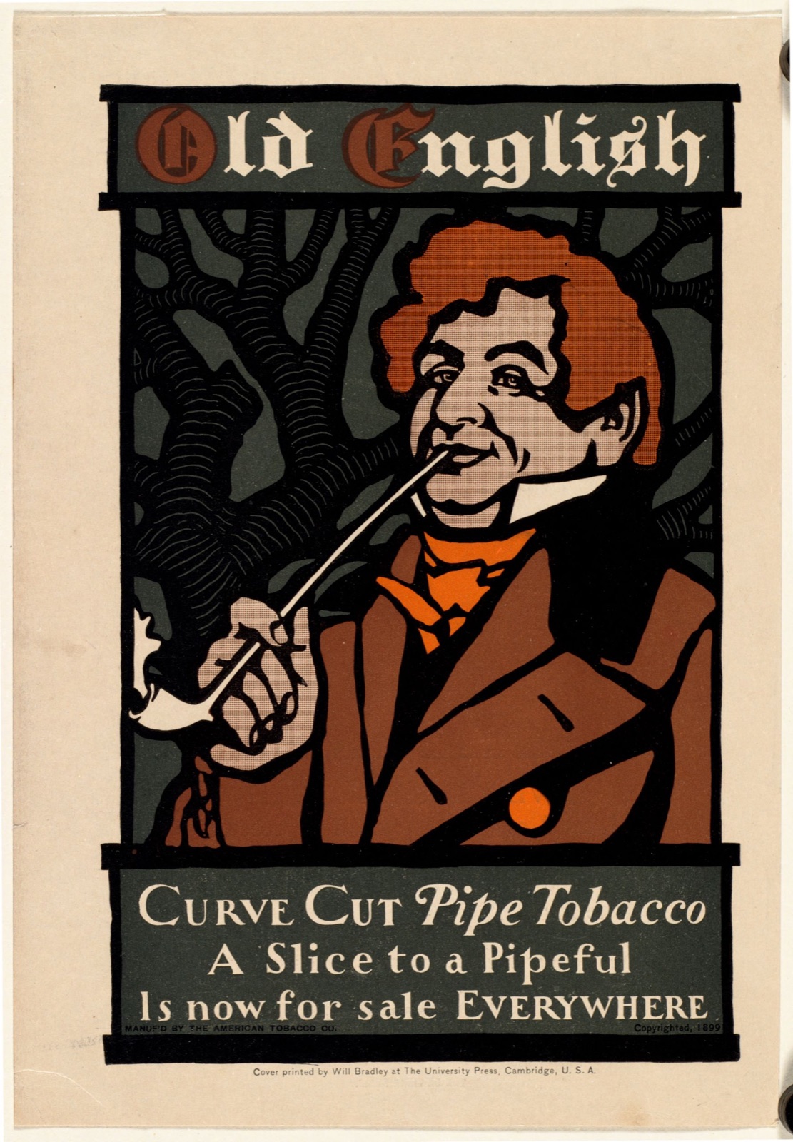 Old English, curve cut pipe tobacco — Bradley, Will, 1868-1962 (Artist)
