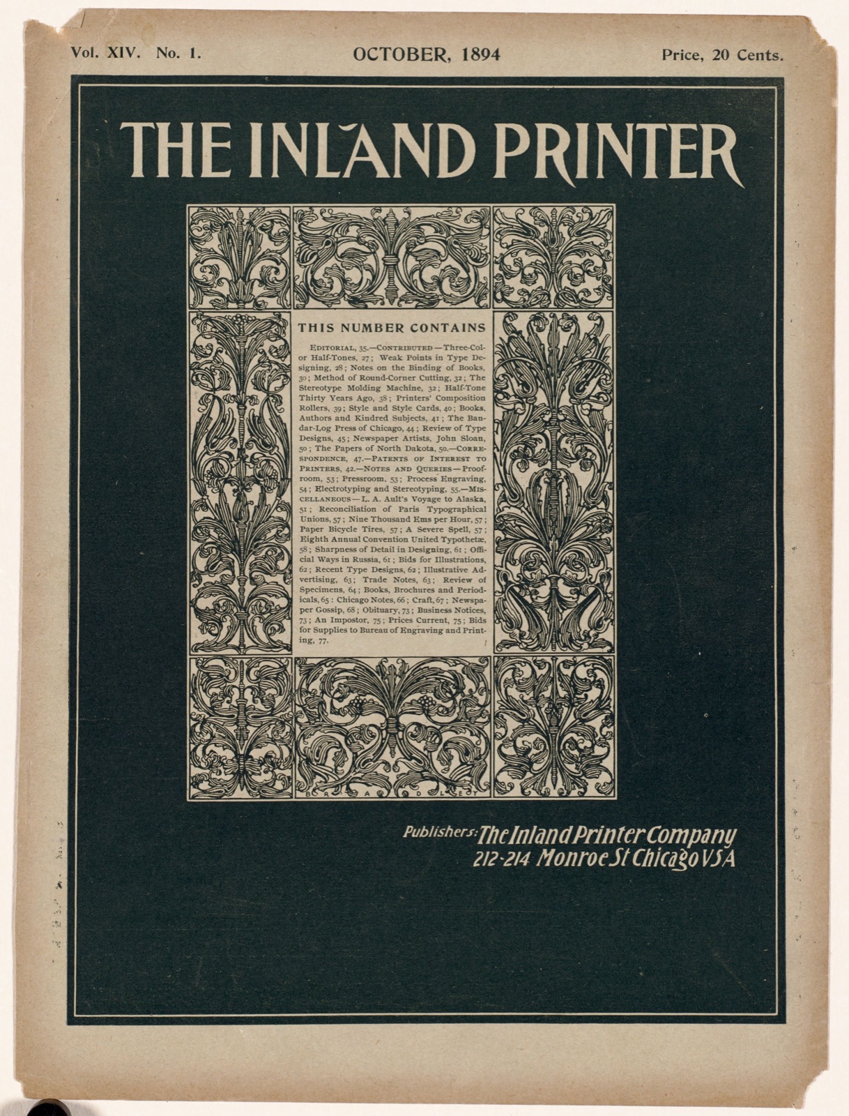 The inland printer, October 1894 — Bradley, Will, 1868-1962 (Artist)
