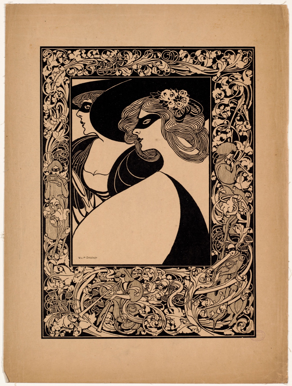 Two masked women — Bradley, Will, 1868-1962 (Artist)