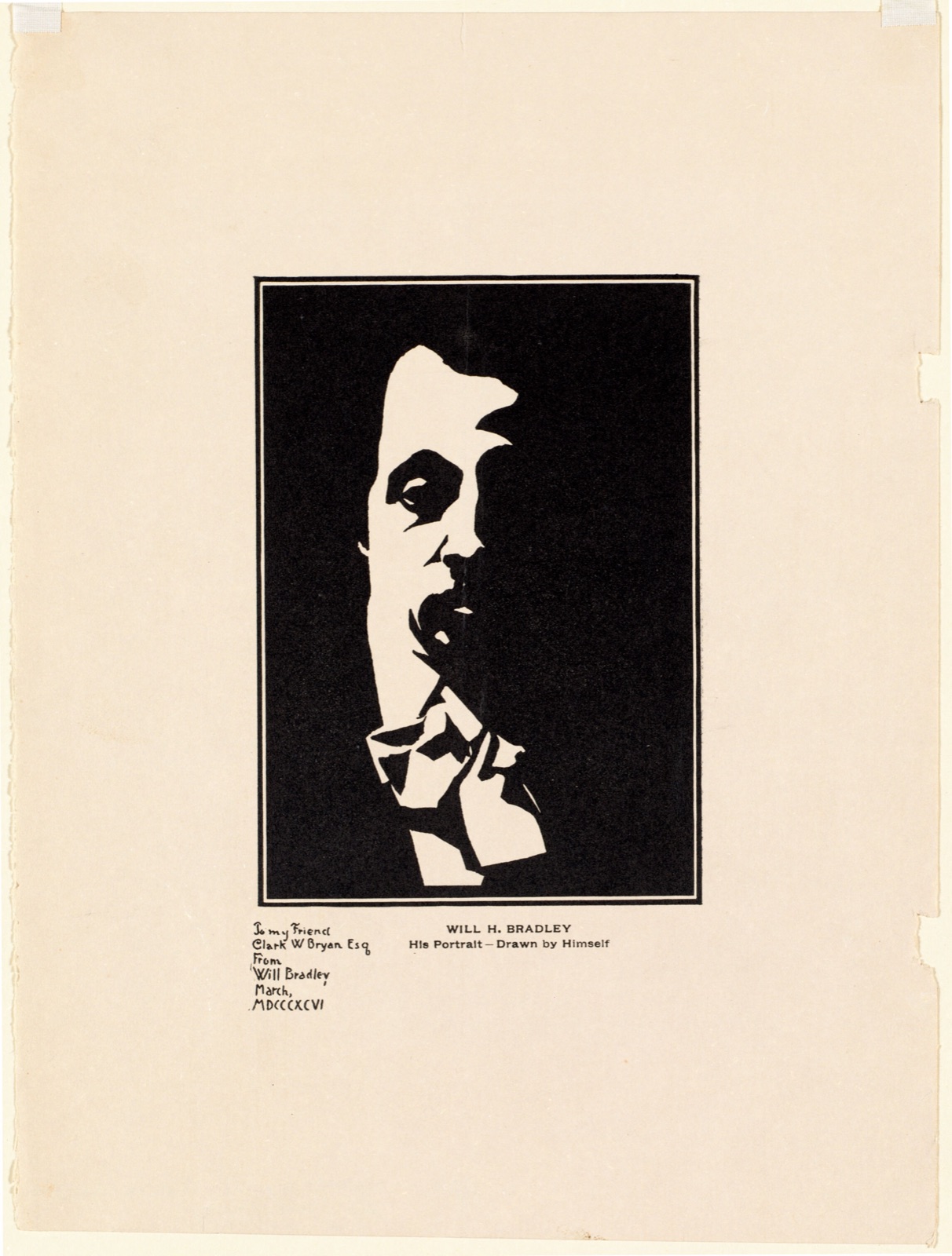 Will H. Bradley. His portrait - drawn by himself — Bradley, Will, 1868-1962 (Artist)