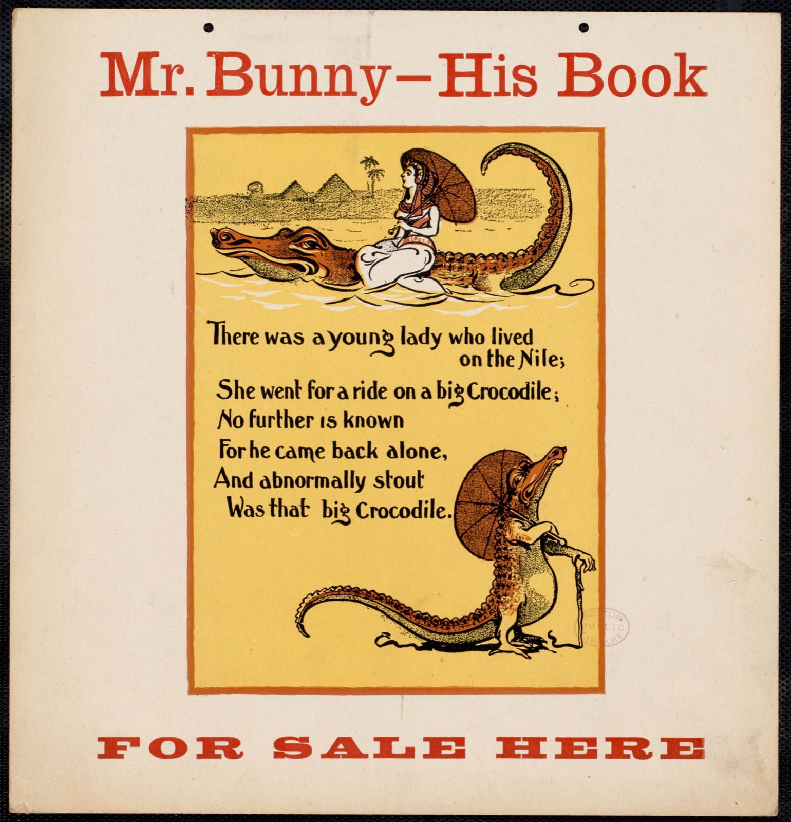 Mr. Bunny - his book, for sale here — Fry, W. H. (Artist)