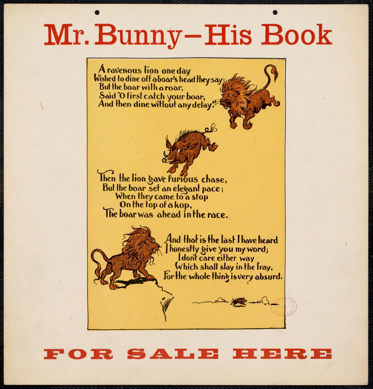 Mr. Bunny - his book, for sale here — Fry, W. H. (Artist)