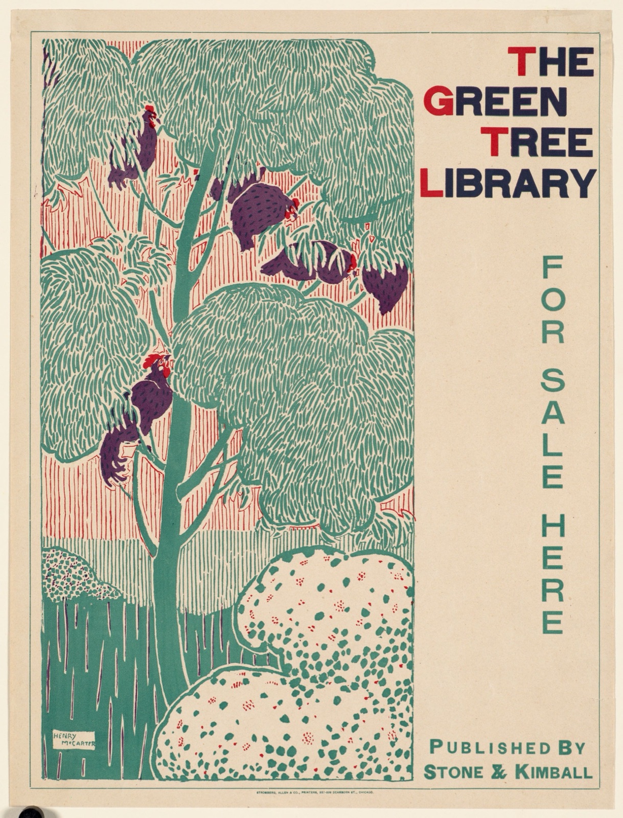 The green tree library, for sale here. — McCarter, Henry, 1864-1942 (Artist)