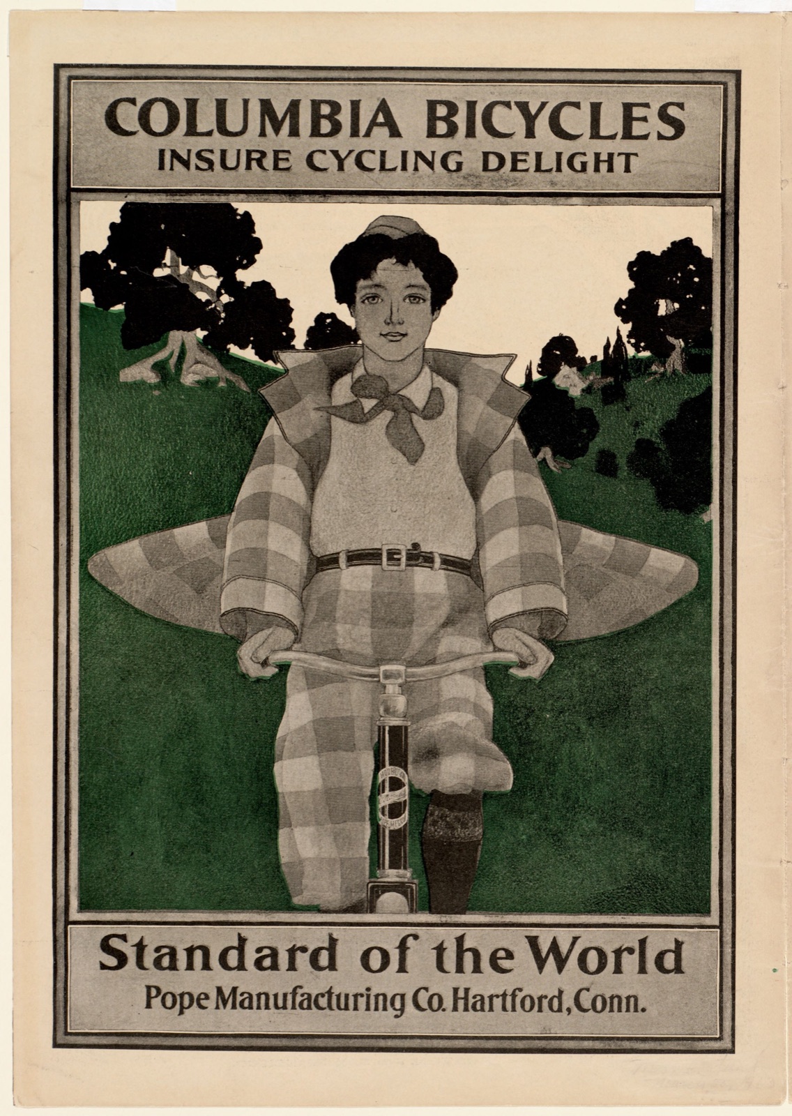 Columbia bicycles insure cycling delight, standard of the world, Pope Manufacturing Co. Hartford, Conn. — Parrish, Maxfield, 1870-1966 (Artist)