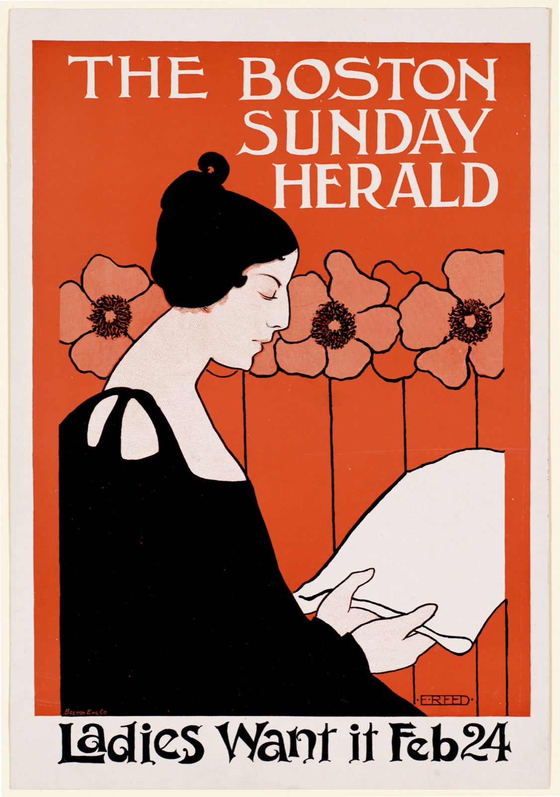 The Boston Sunday herald, ladies want it Feb 24 — Reed, Ethel, 1874-1912 (Artist)