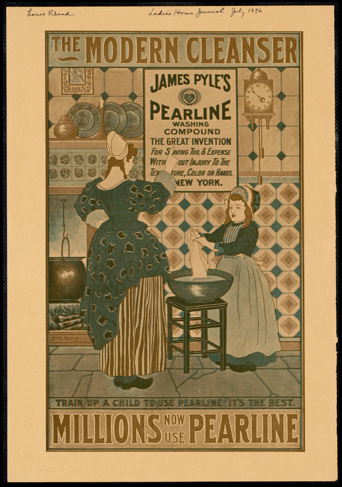 The modern cleanser, millions now use Pearline — Rhead, Louis, 1857-1926 (Artist)