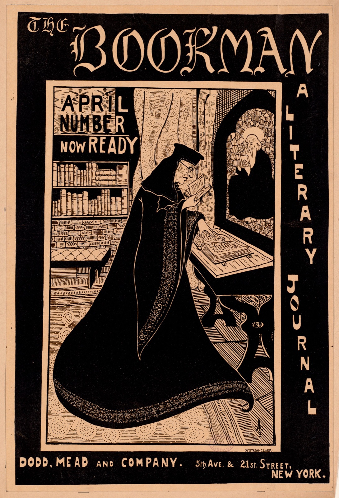 The bookman, a literary journal. April number now ready. — Scotson-Clark, G. F. (George Frederick), 1872-1927 (Artist)