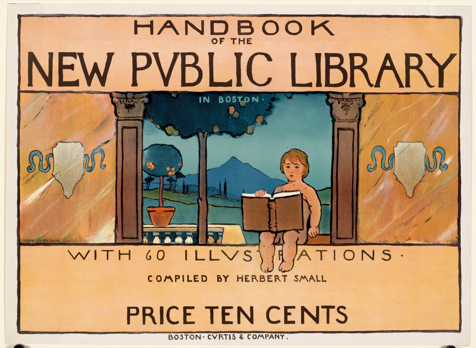 Handbook of the new public library in Boston — Smith, Joseph Lindon, 1863-1950 (Artist)