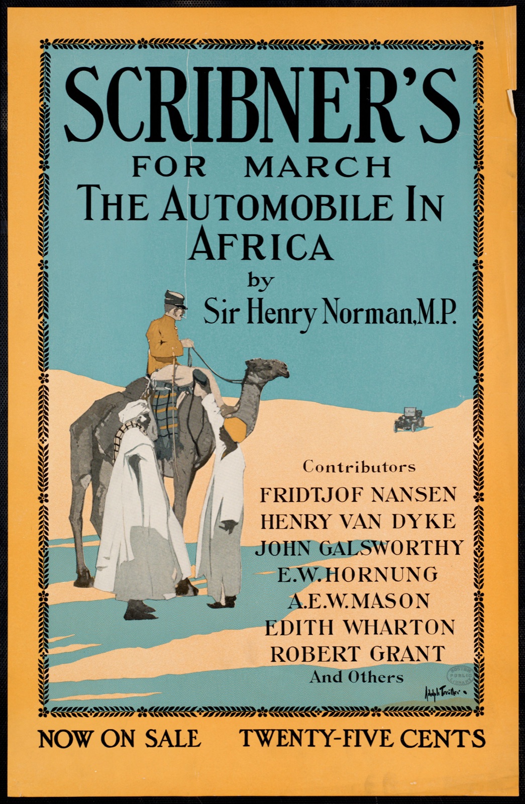 Scribner's for March, the automobile in Africa by Sir Henry Norman, MP. — Treidler, Adolph, 1886-1981 (Artist)