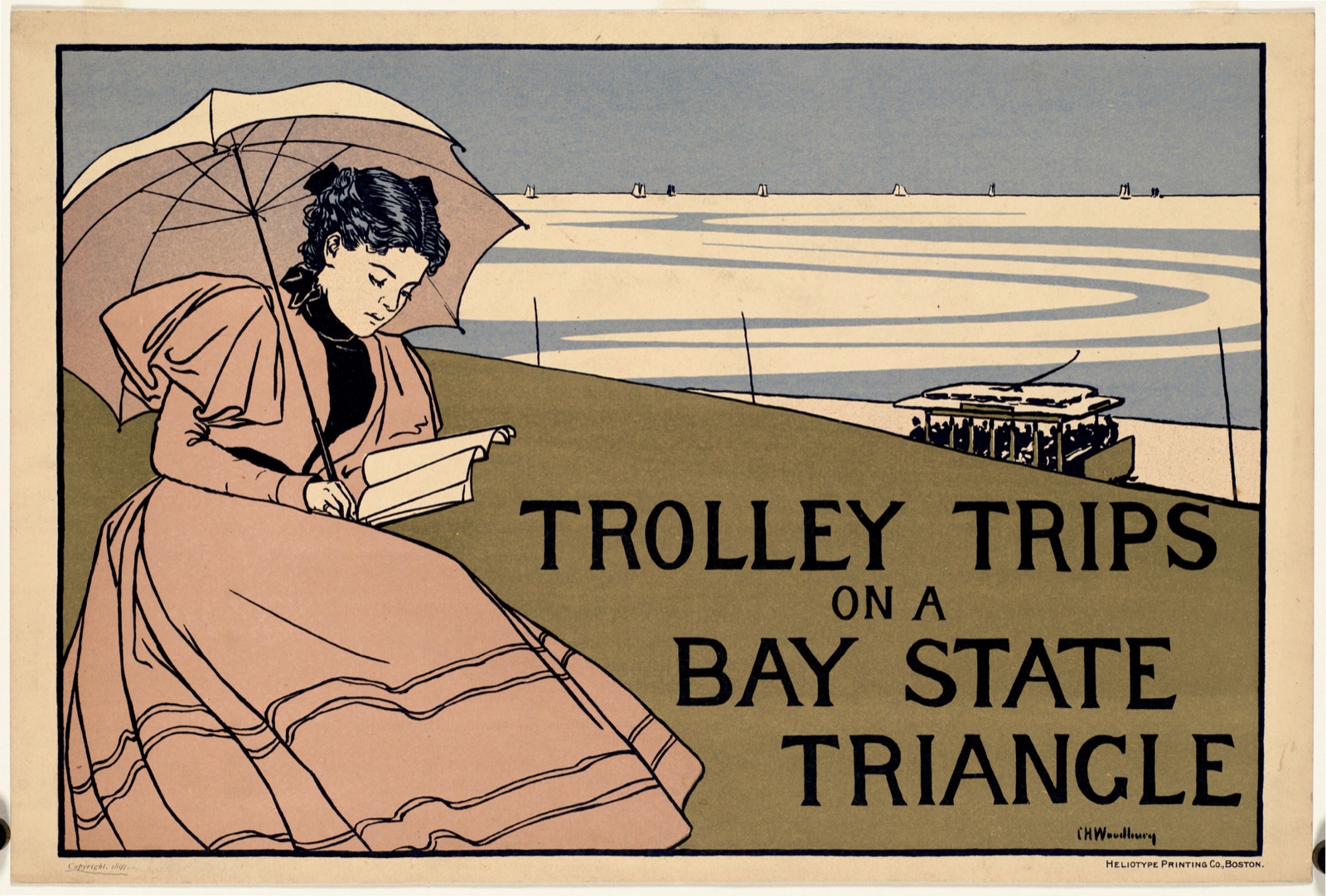 Trolley trips on a Bay State Triangle — Woodbury, Charles H. (Charles Herbert), 1864-1940 (Artist)