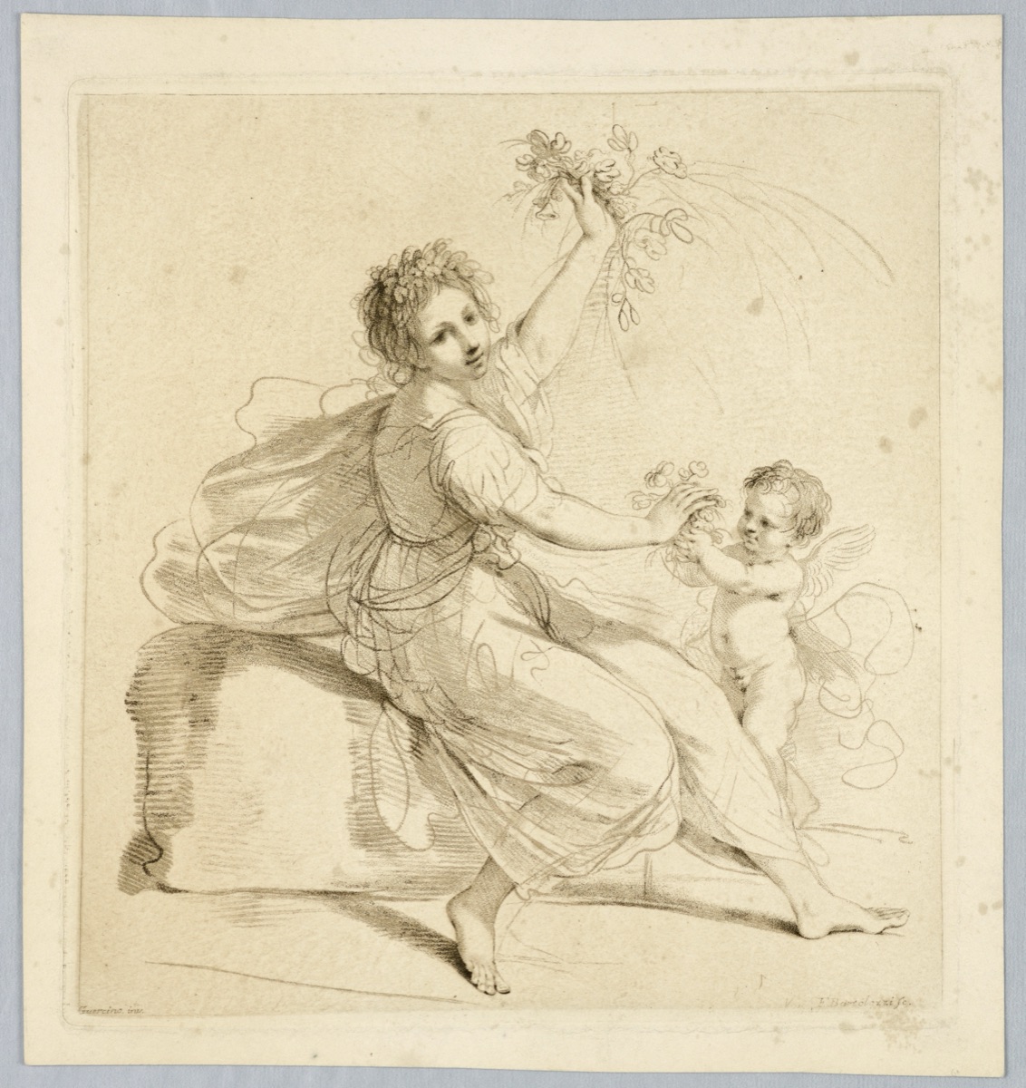 Flora, with a Boy — Francesco Bartolozzi, Italian, active England, 1727–1815