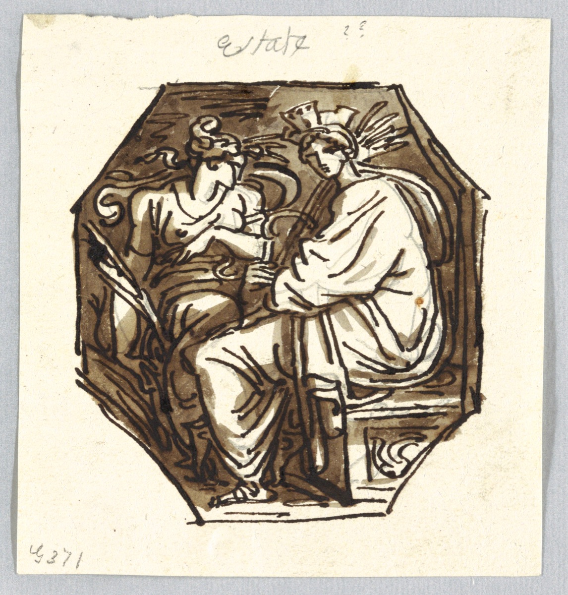 Decorative Project with Octagonal Representation of Summer — Felice Giani, Italian, 1758–1823
