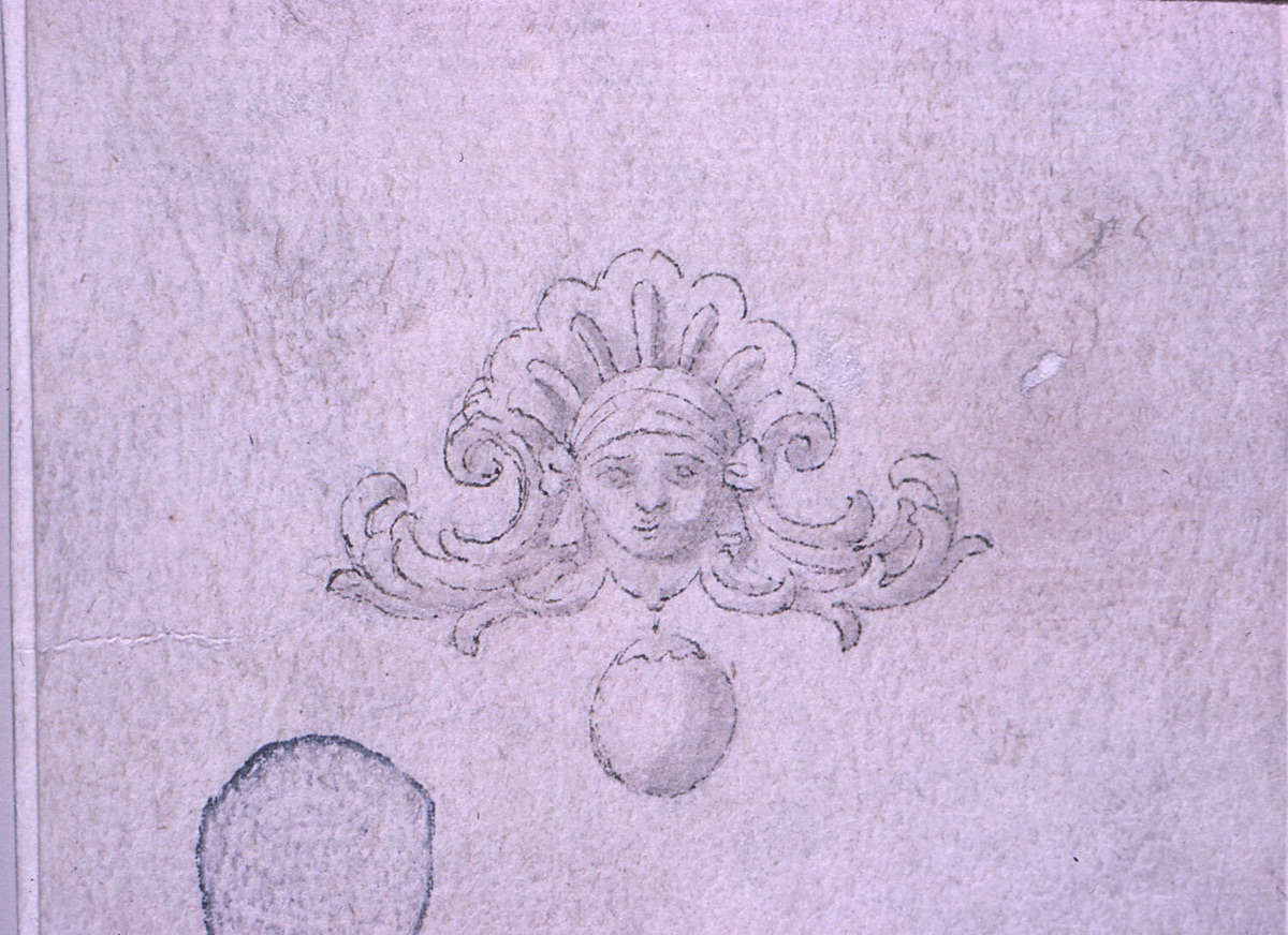 Design for Brooch with Female Head
