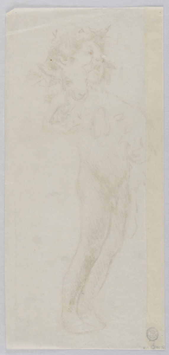 Study for standing boy with kid, “Vintage Festival,” Mendelssohn Glee Club, New York, NY — Robert Frederick Blum, American, 1857–1903