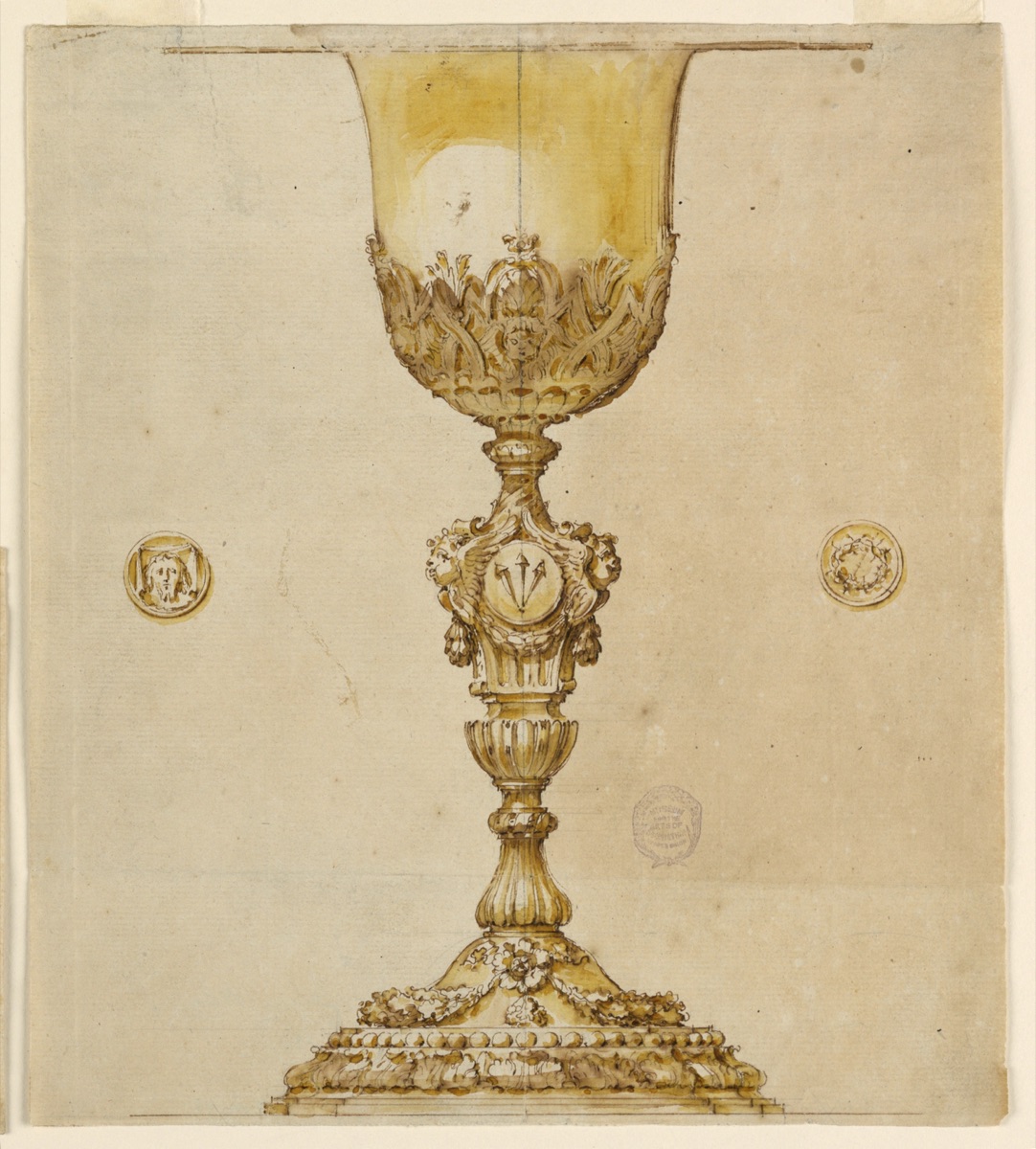 Design for a Chalice, Elevation — Flaminio Innocenzi Minozzi, Italian, 1735 – 1817