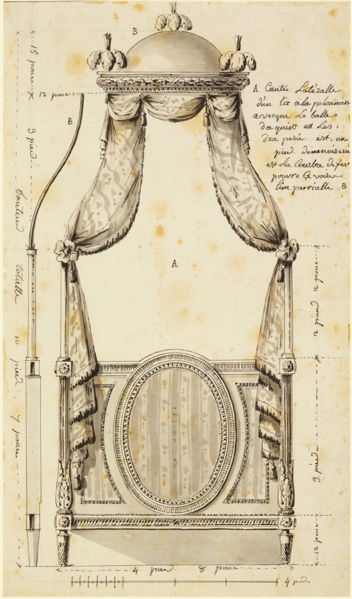 Design for a Bed in the Polish Style — Richard de Lalonde, French, active 1780–96
