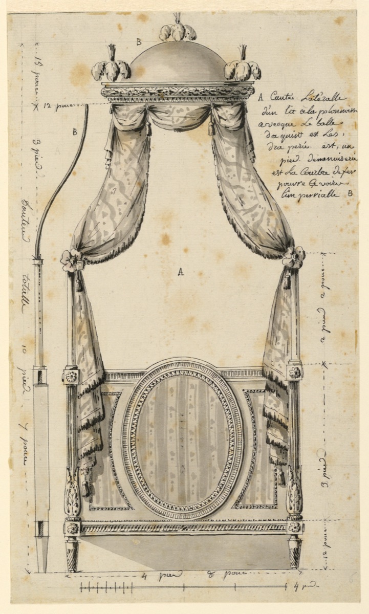 Design for a Bed in the Polish Style — Richard de Lalonde, French, active 1780–96