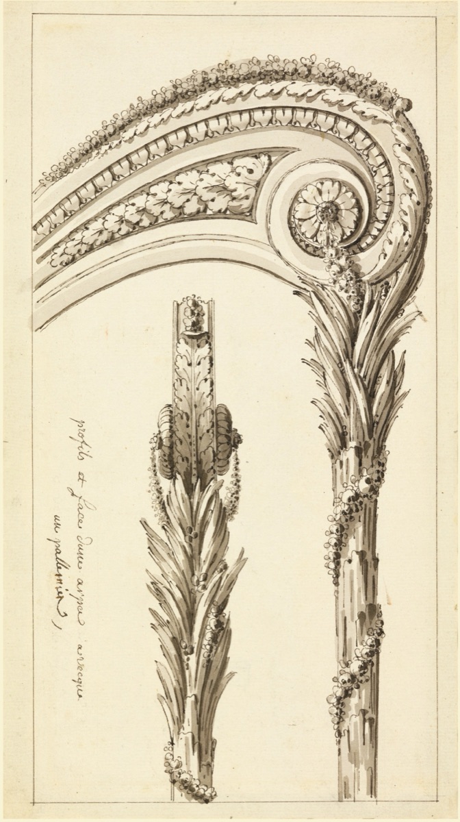 Design for Top Frame of a Harp — Richard de Lalonde, French, active 1780–96