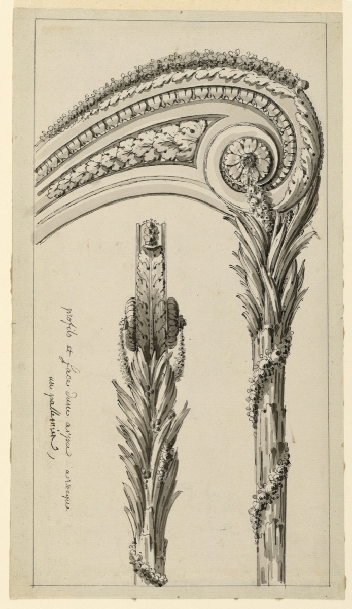 Design for Top Frame of a Harp — Richard de Lalonde, French, active 1780–96