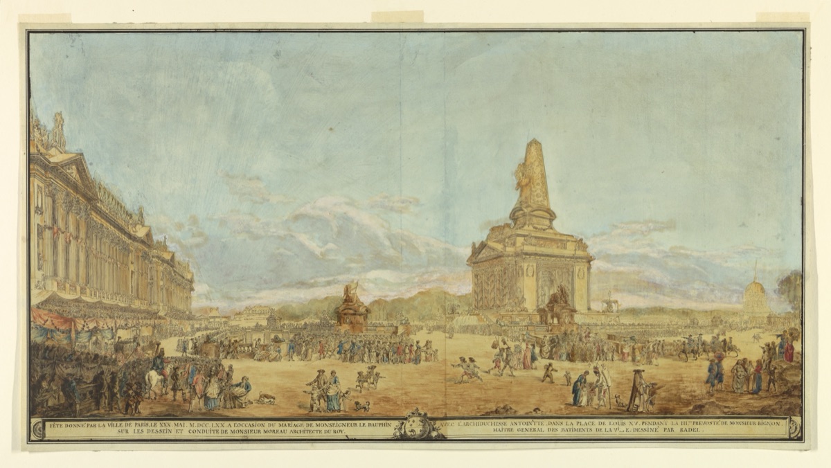 Festival given by the City of Paris on the occasion of the marriage of the Dauphin, later Louis XVI, and Marie Antoinette. — After Pierre Louis Moreau Desproux, French, 1727 – 1793
